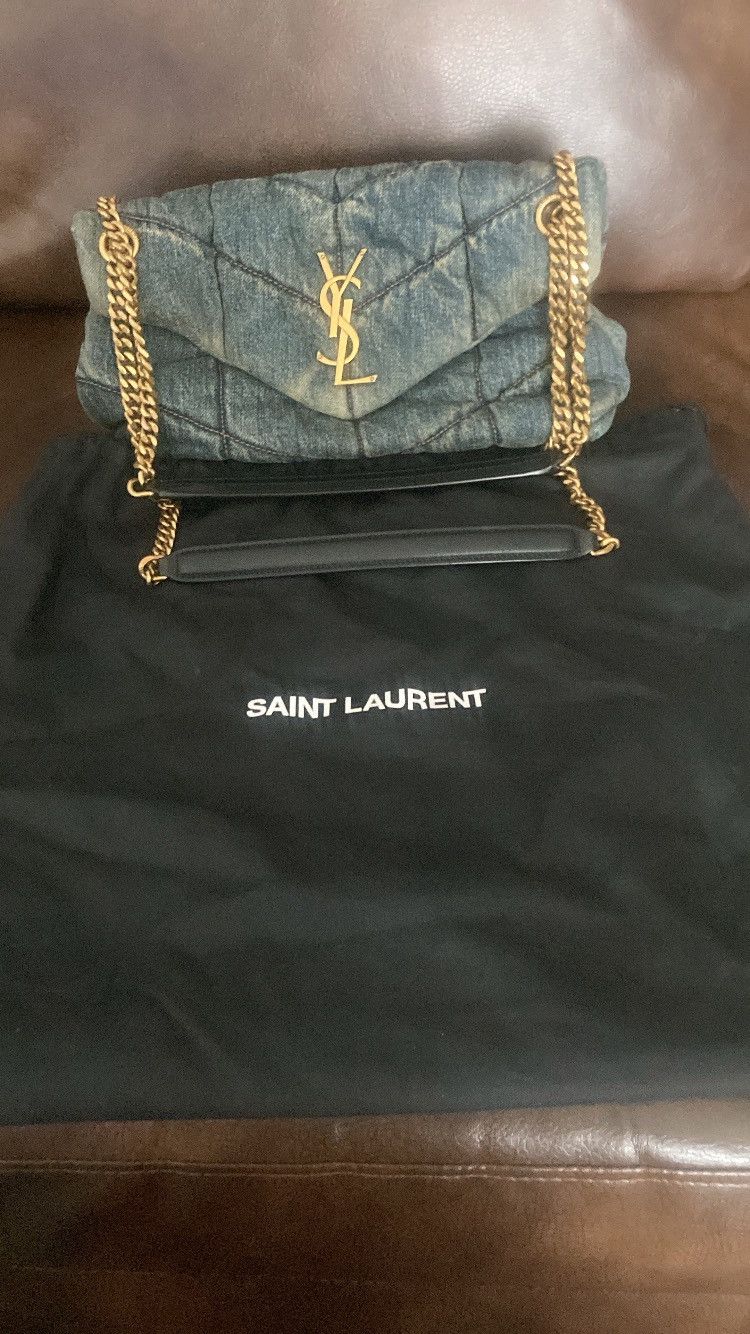 Saint Laurent Paris Vintage Saint Laurent Medium Puffer Denim Bag Size ONE SIZE - 1 Thumbnail