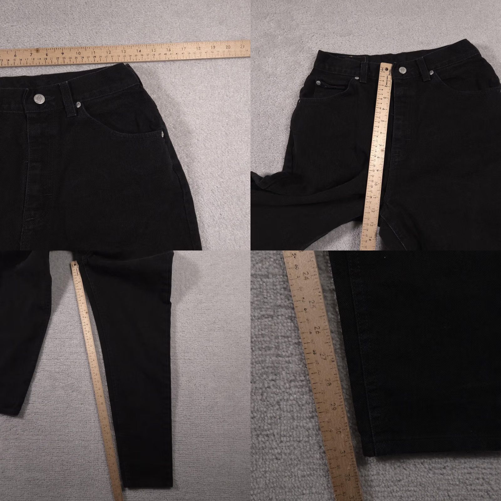Vintage Riders Jeans Womens 10 Medium Black Denim High Rise Tapered Leg Mom Fit Size 32" / US 10 / IT 46 - 8 Thumbnail