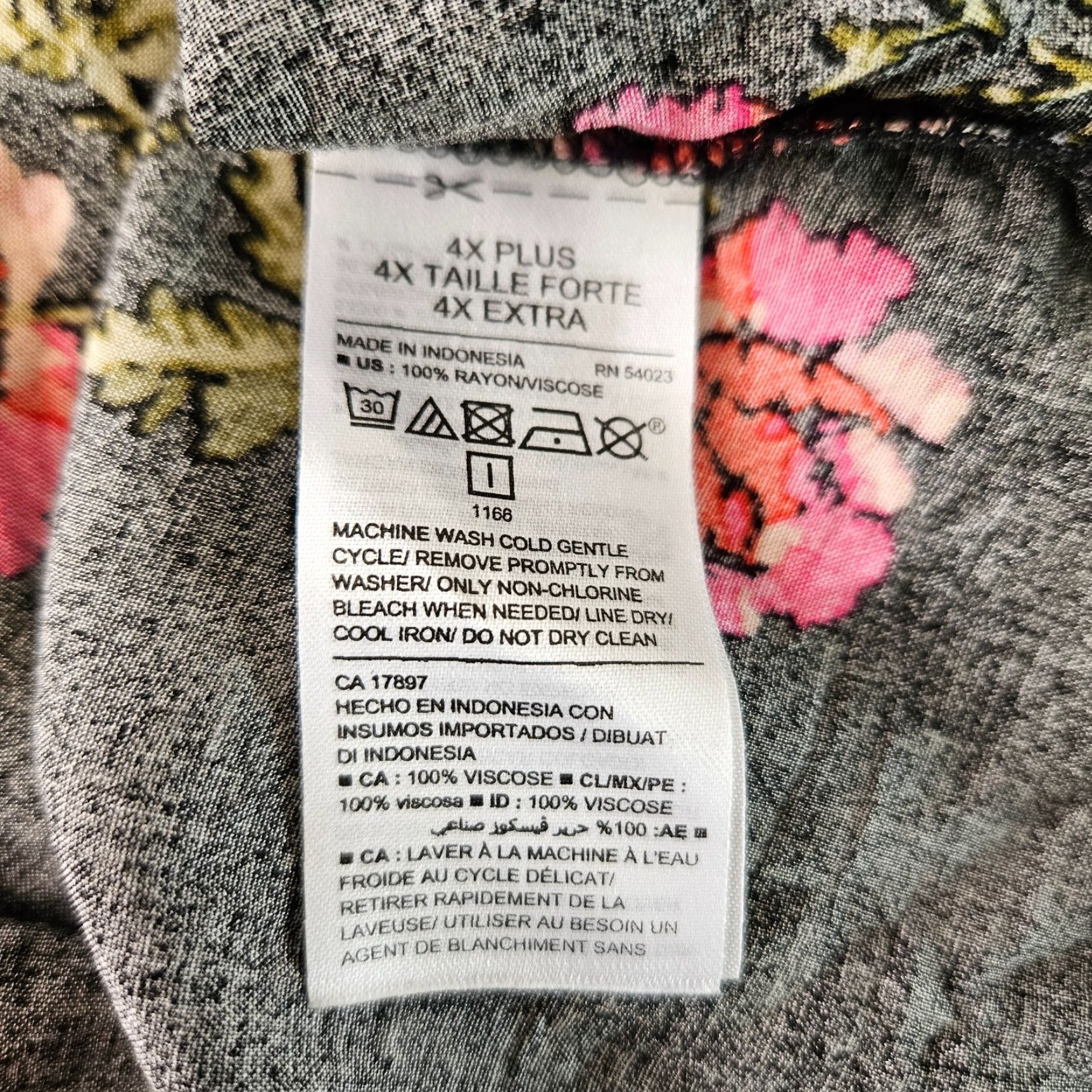 Old Navy Old Navy Womens Top Blouse 4X Long Sleeve Floral Rayon Multicolor V-Neck Casual Shirt Womens Size XXL / US 16-18 / IT 52-54 - 4 Thumbnail