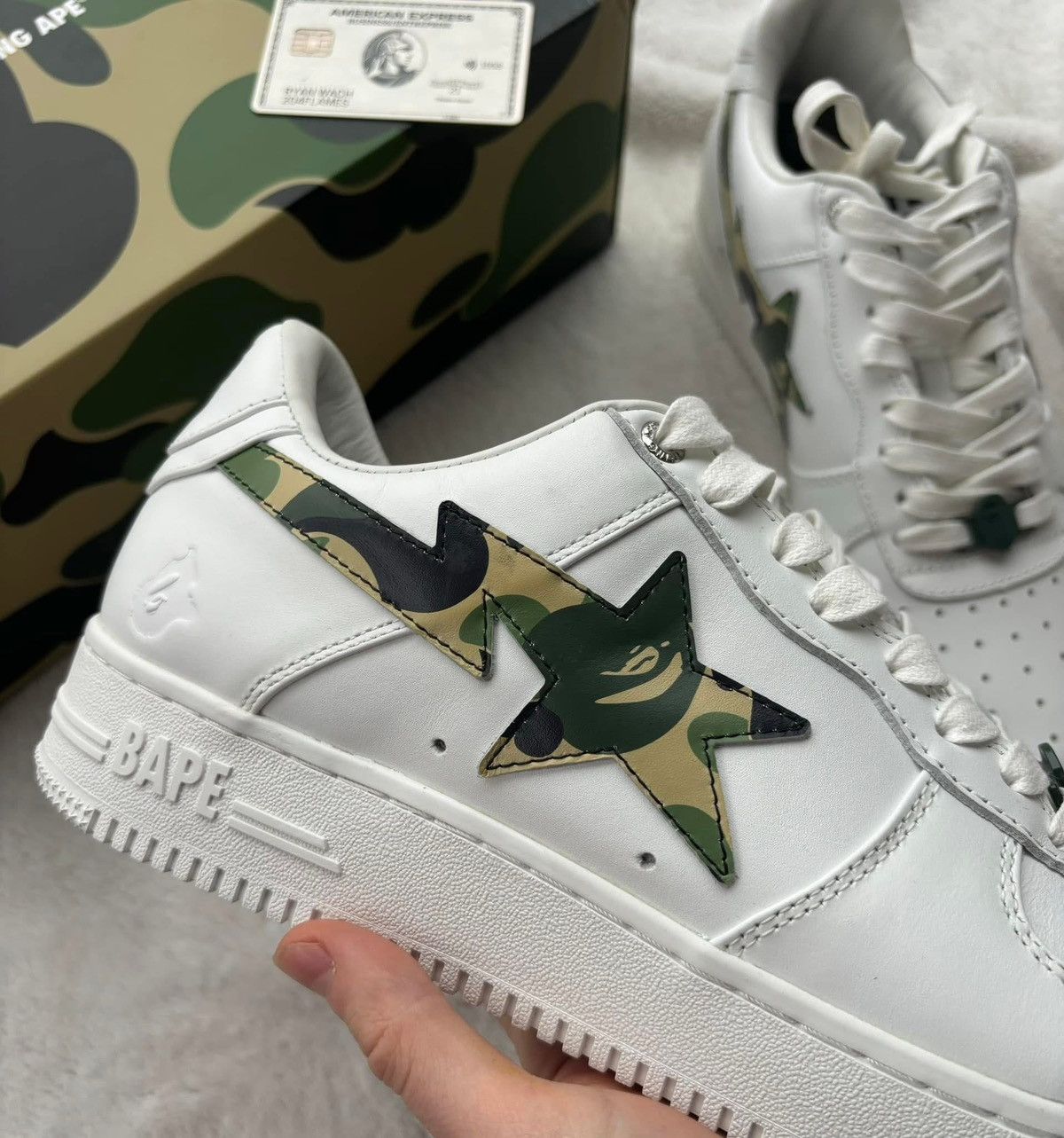 Bape Sta White/Camo Classic Sneakers
