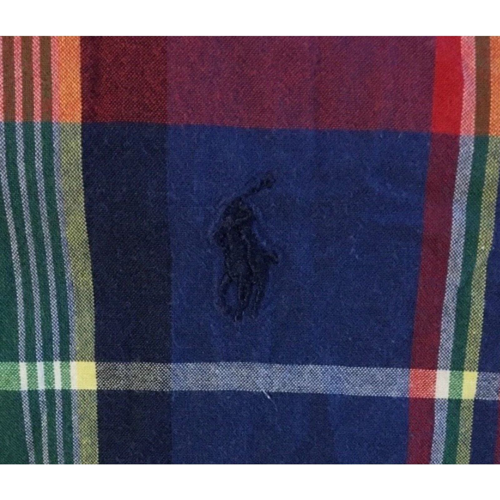 Polo Ralph Lauren VINTAGE Polo Ralph Lauren Shirt XL Plaid Button-Up 90s Grunge Blue Red Mens XL Size US XL / EU 56 / 4 - 2 Thumbnail