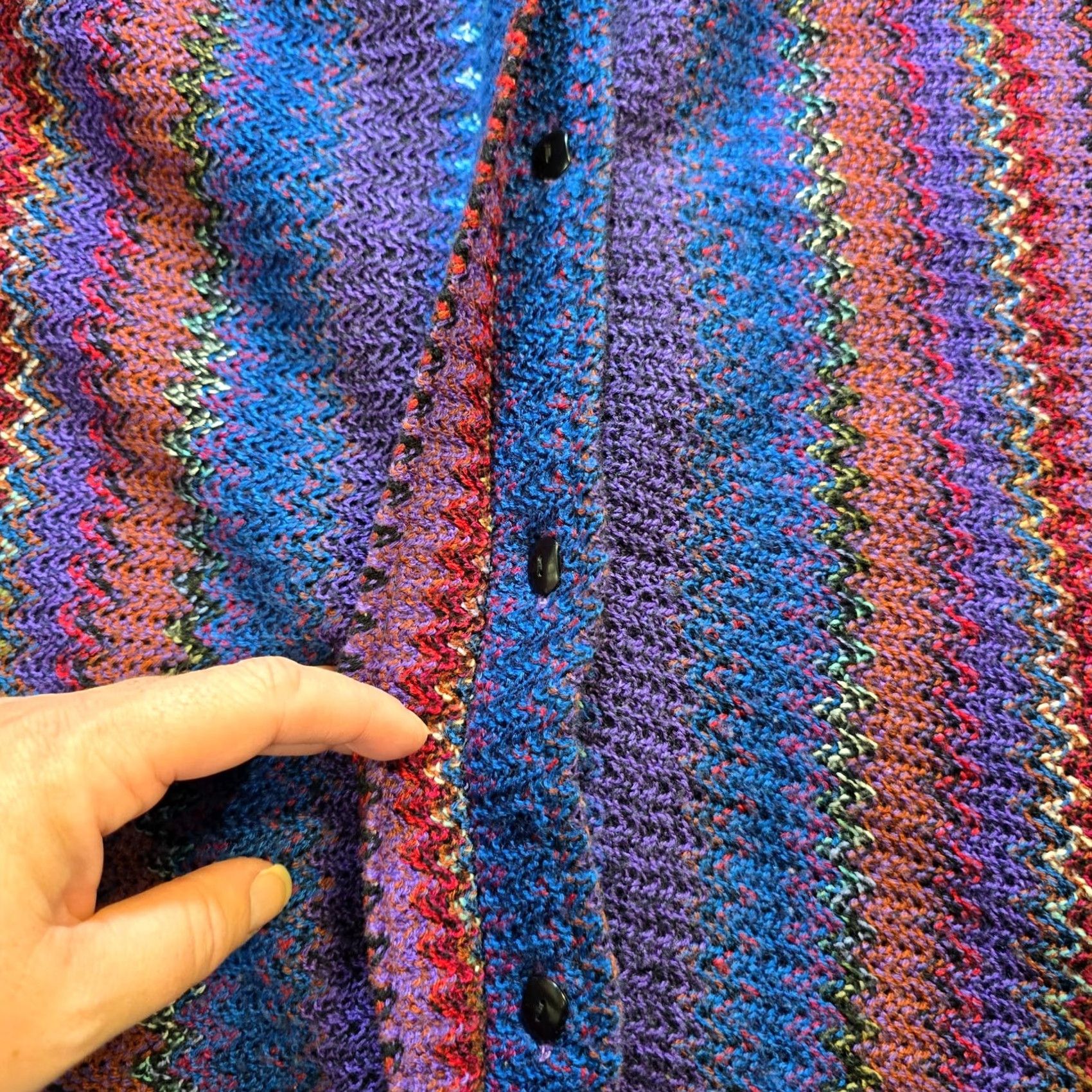 Lee VINTAGE Bonnie Lee Leroy Jacket Womens Size 44 Blue Rainbow Maximalist Art 80s Jacket for Women Cancelled? Size M / US 6-8 / IT 42-44 - 4 Thumbnail