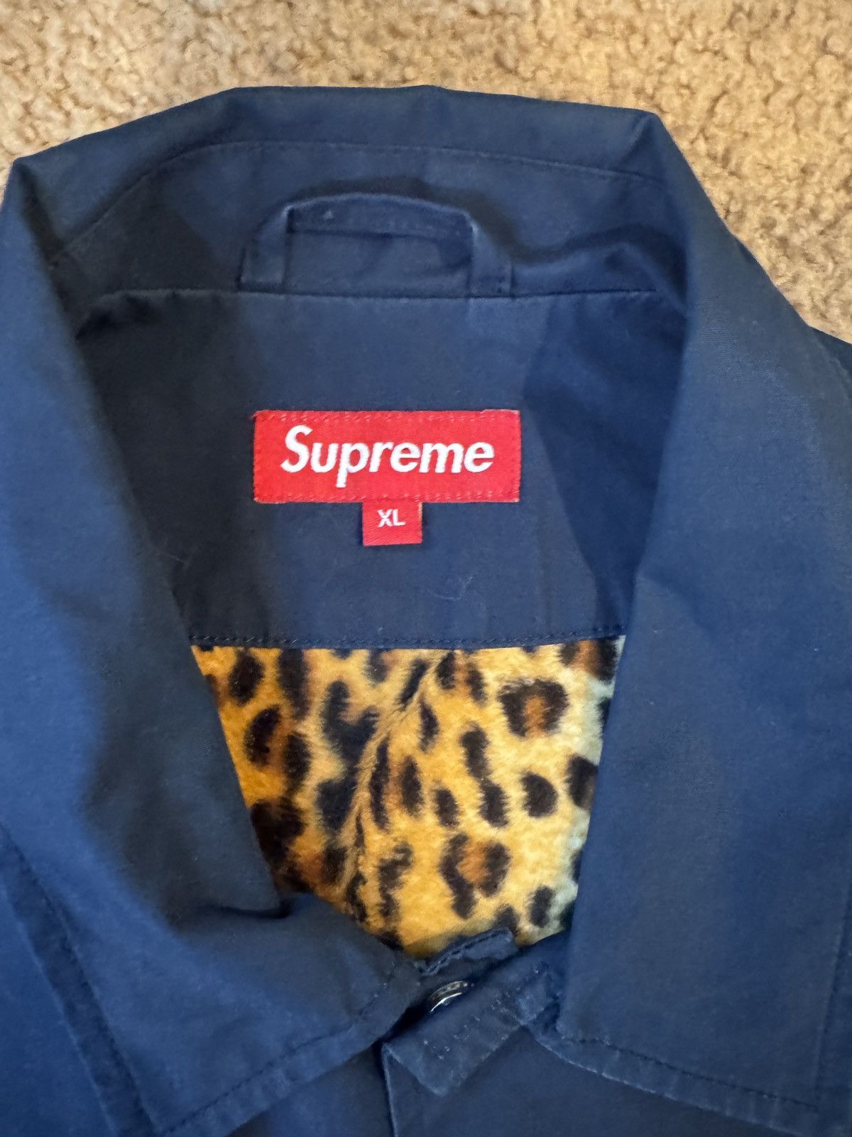 人気カラーの Navy Supreme Supreme Blue Grailed | XL Jacket Coaches Leopard ジャケット・アウター