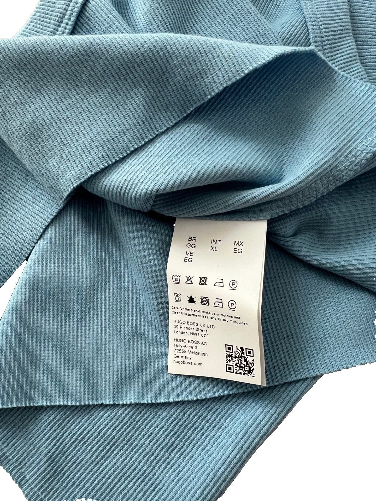 Hugo Hugo by Hugo Boss Rib Crop Tank Baby Blue ( XL ) Size XL / US 12-14 / IT 48-50 - 6 Thumbnail