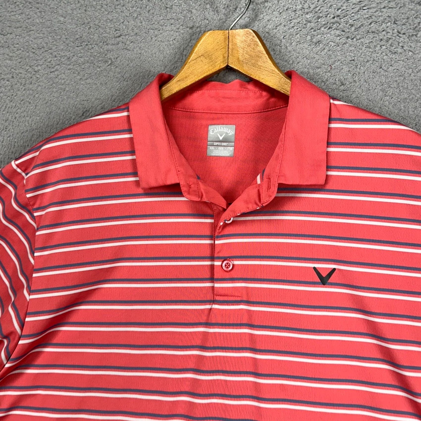 Callaway Callaway Opti-Dri Mens Polo Shirt 2XL Pink White Stripe Short Sleeve Golf Rugby Size US XXL / EU 58 / 5 - 6 Thumbnail