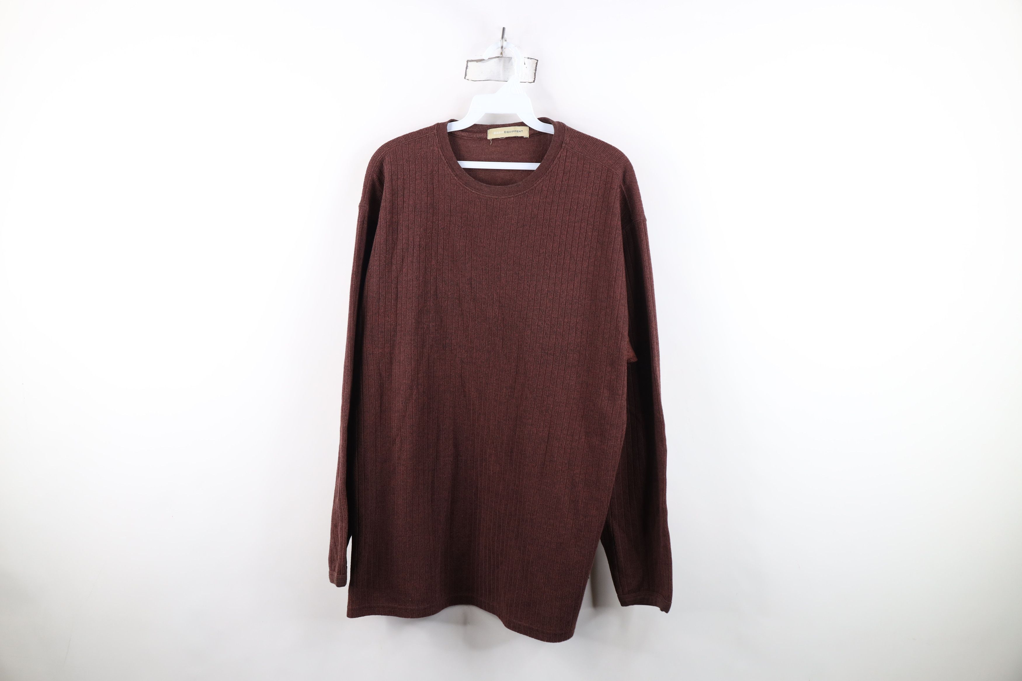 Vintage Vintage 90s Streetwear Blank Ribbed Knit Long Sleeve T-Shirt Size US L / EU 52-54 / 3 - 1 Thumbnail