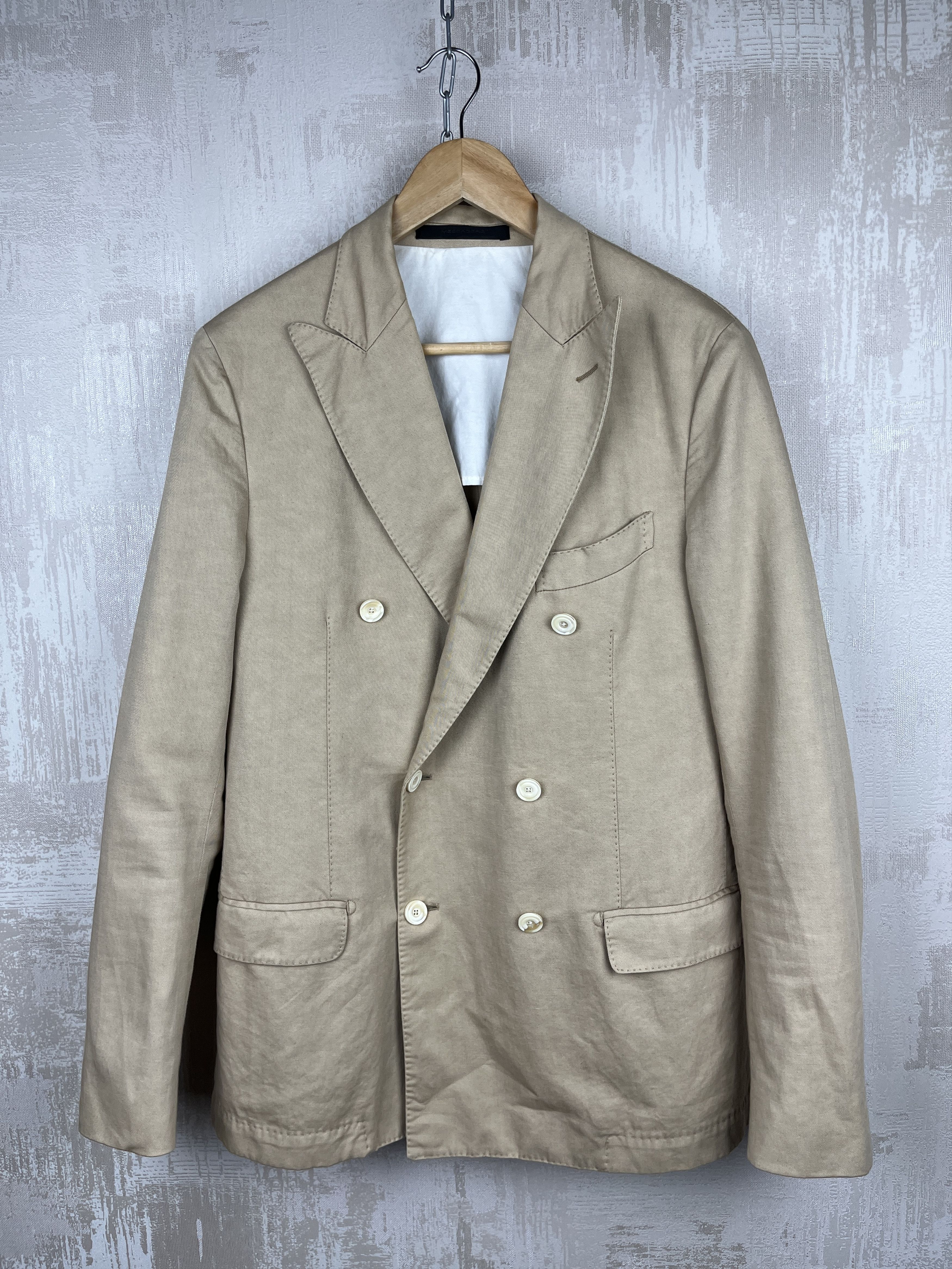 Messagerie Messagerie Double Breasted Blazer Cotton Linen Size 50 Size US M / EU 48-50 / 2 - 1 Thumbnail