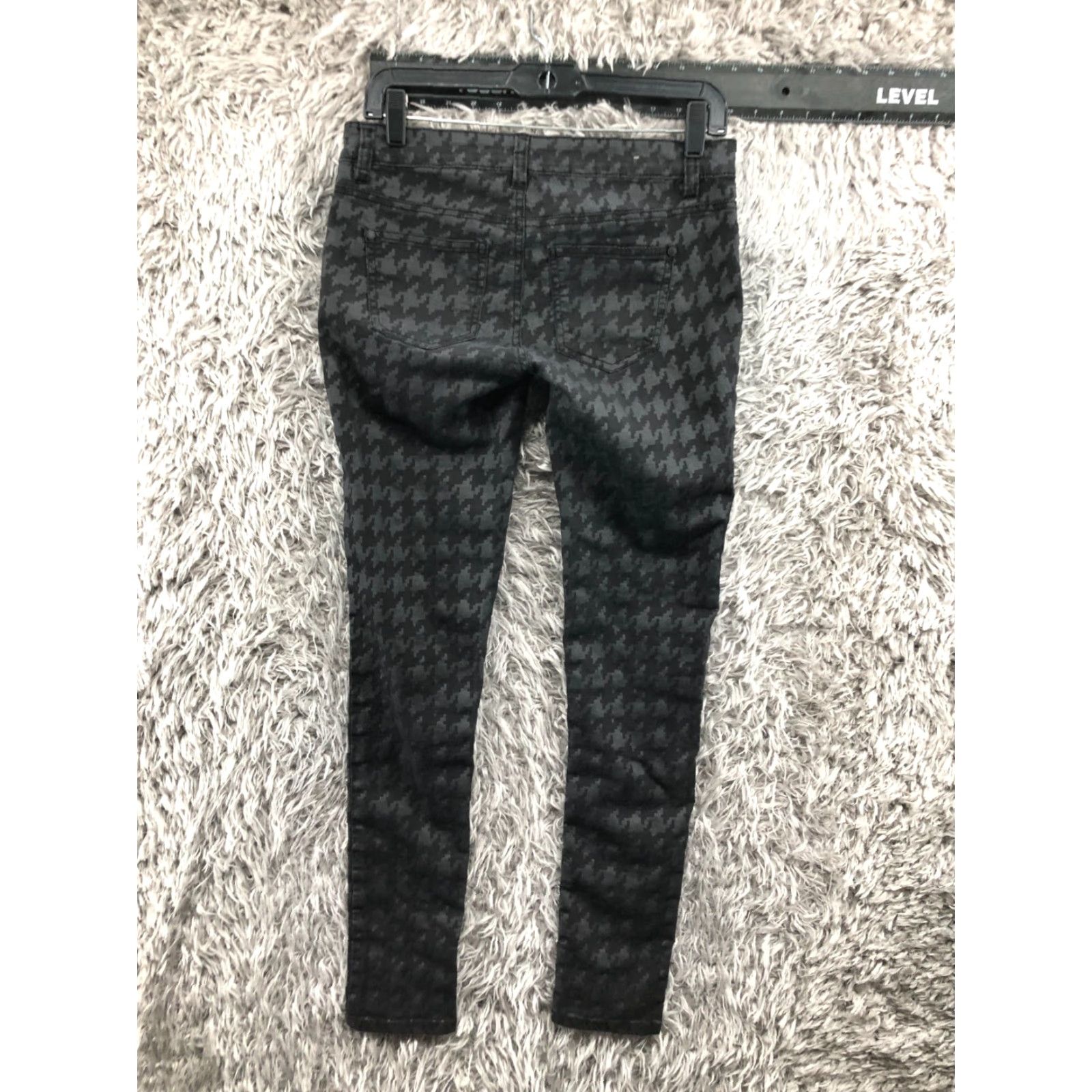 Vintage Sapphire Ink Skinny Ankle Pants Juniors Womens Size 5 Blue Knit Polyester Low Rise Pocket Button Elastic Waist Regular Inseam 30" Front Flat Front Size 27" / US 4 / IT 40 - 5 Thumbnail