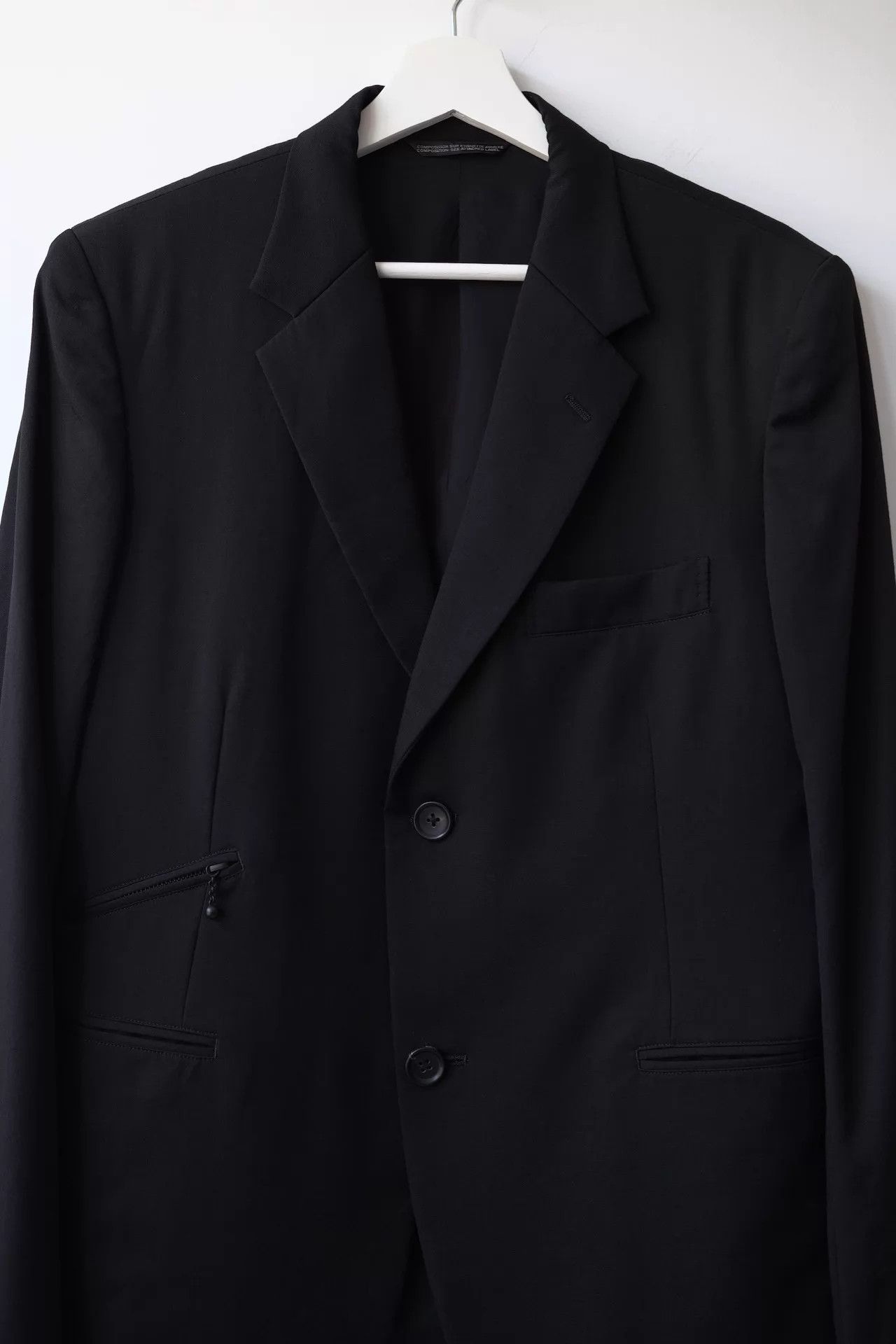 Yohji Yamamoto Yohji Yamamoto 23AW Men's Black Minimalist Structured Blazer Size US M / EU 48-50 / 2 - 4 Thumbnail