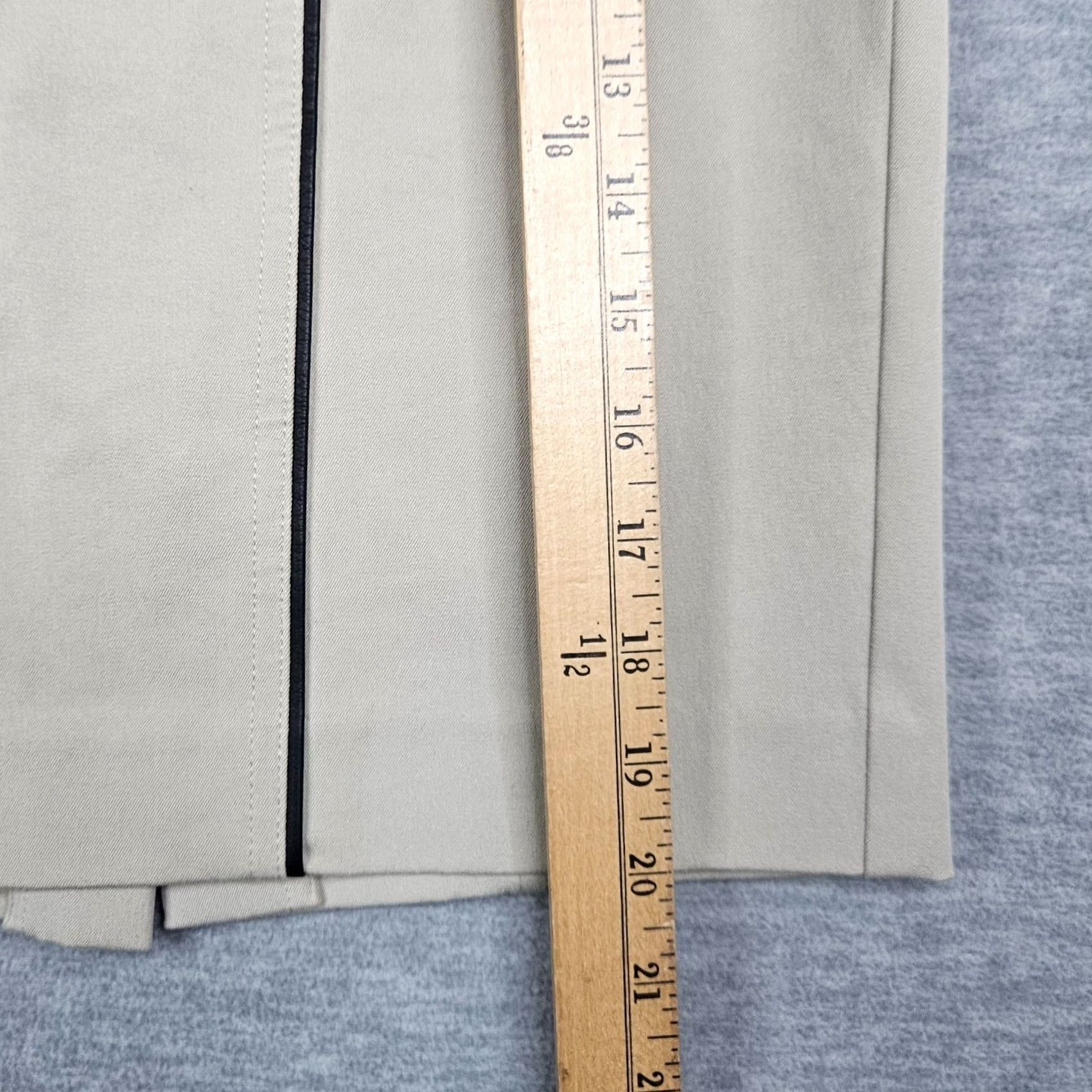 Ann Taylor Ann Taylor Beige Black Zipper Pockets Front Pencil Women's Skirt 0 Size 25" / US 0 / IT 36 - 3 Thumbnail