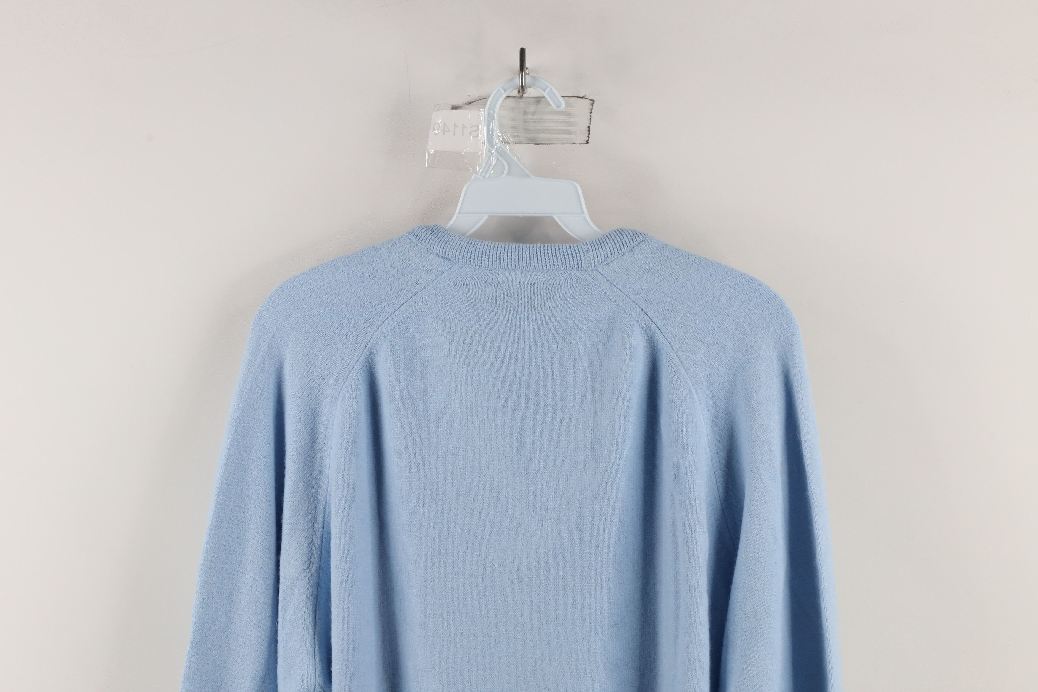 Vintage Vintage 70s Streetwear Blank Knit Sweater Carolina Blue USA Size US XL / EU 56 / 4 - 9 Thumbnail