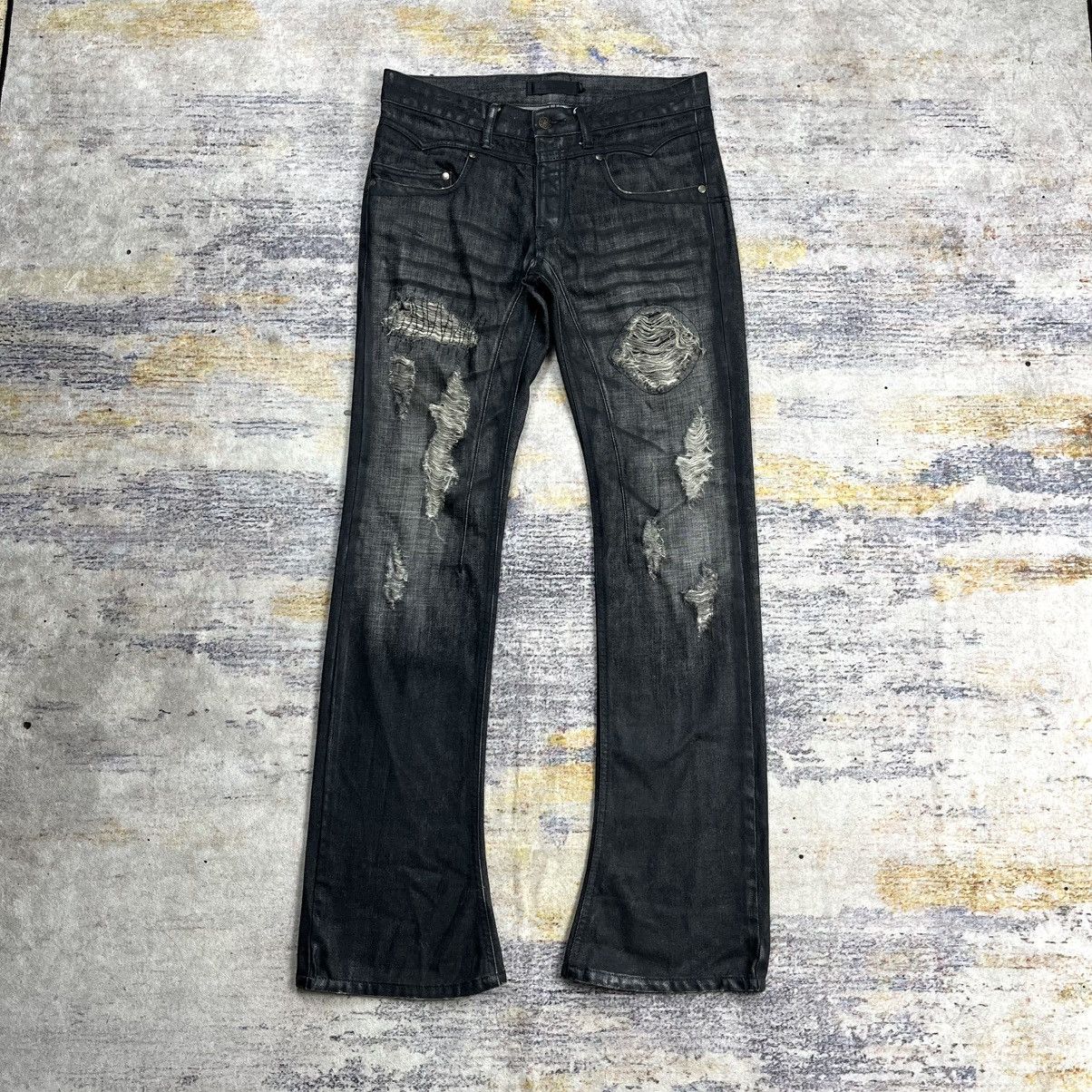 Jackrose Luv Maison low rise distressed flared denim pants