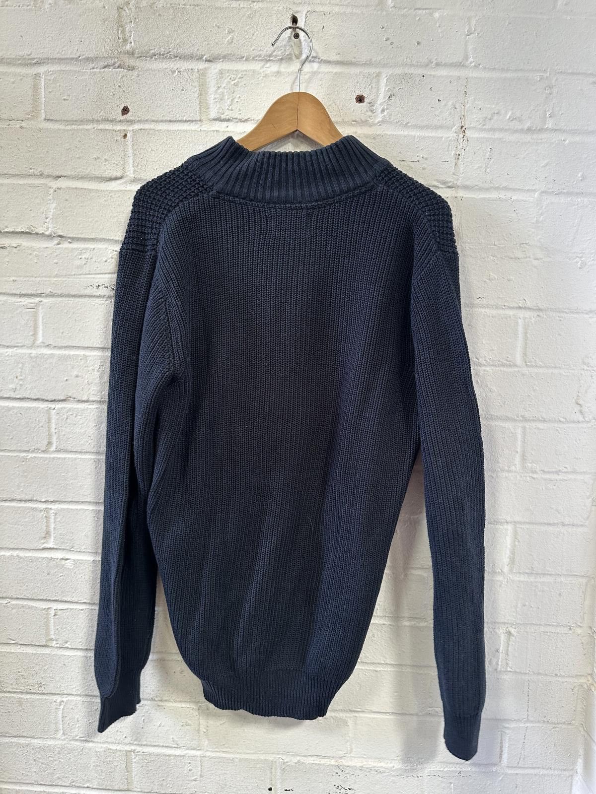Unknown London Men's Dark Gray Knit Button-Up Sweater Size US M / EU 48-50 / 2 - 3 Thumbnail