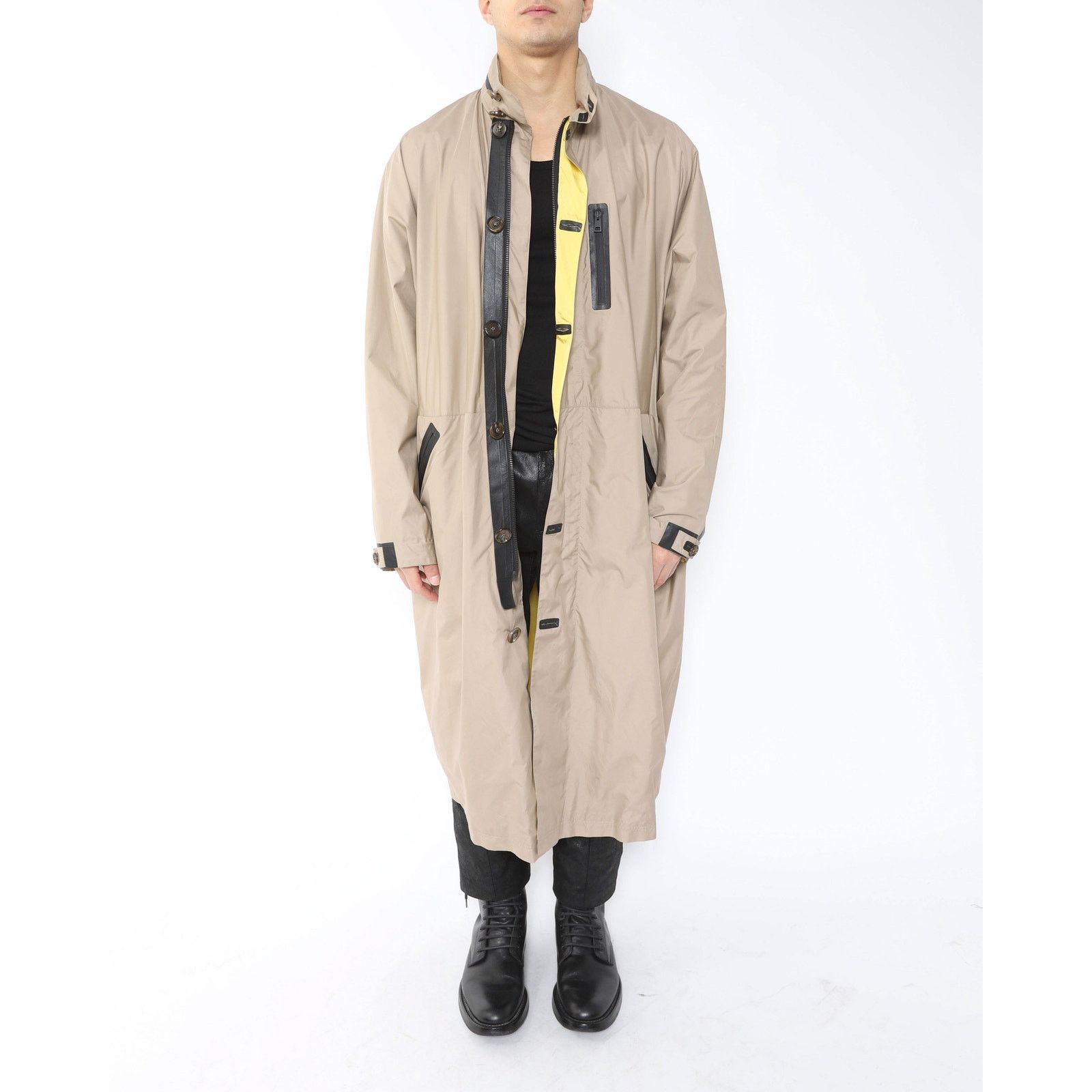 Berluti FW18 Oversized Leather Trimmed Parka in Beige Nylon Size US M / EU 48-50 / 2 - 5 Thumbnail