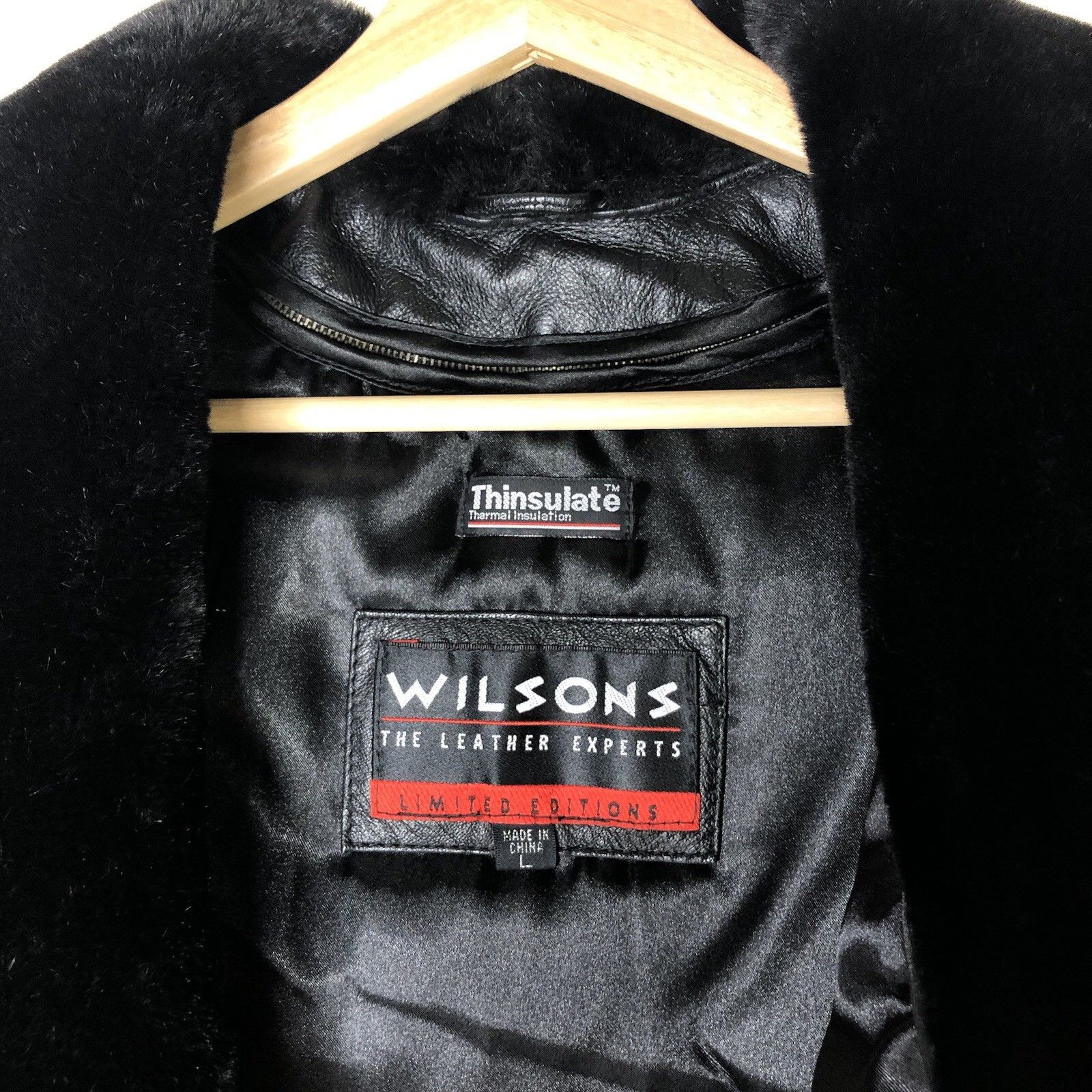 Wilson Wilsons 80s Women Black Leather Coat Jacket Sz L Insulated Size L / US 10 / IT 46 - 7 Thumbnail