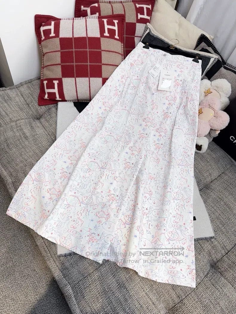 Chanel Chanel 25C colourful graffiti small fish print wide-leg tr Size 25" / US 0 / IT 36 - 6 Thumbnail