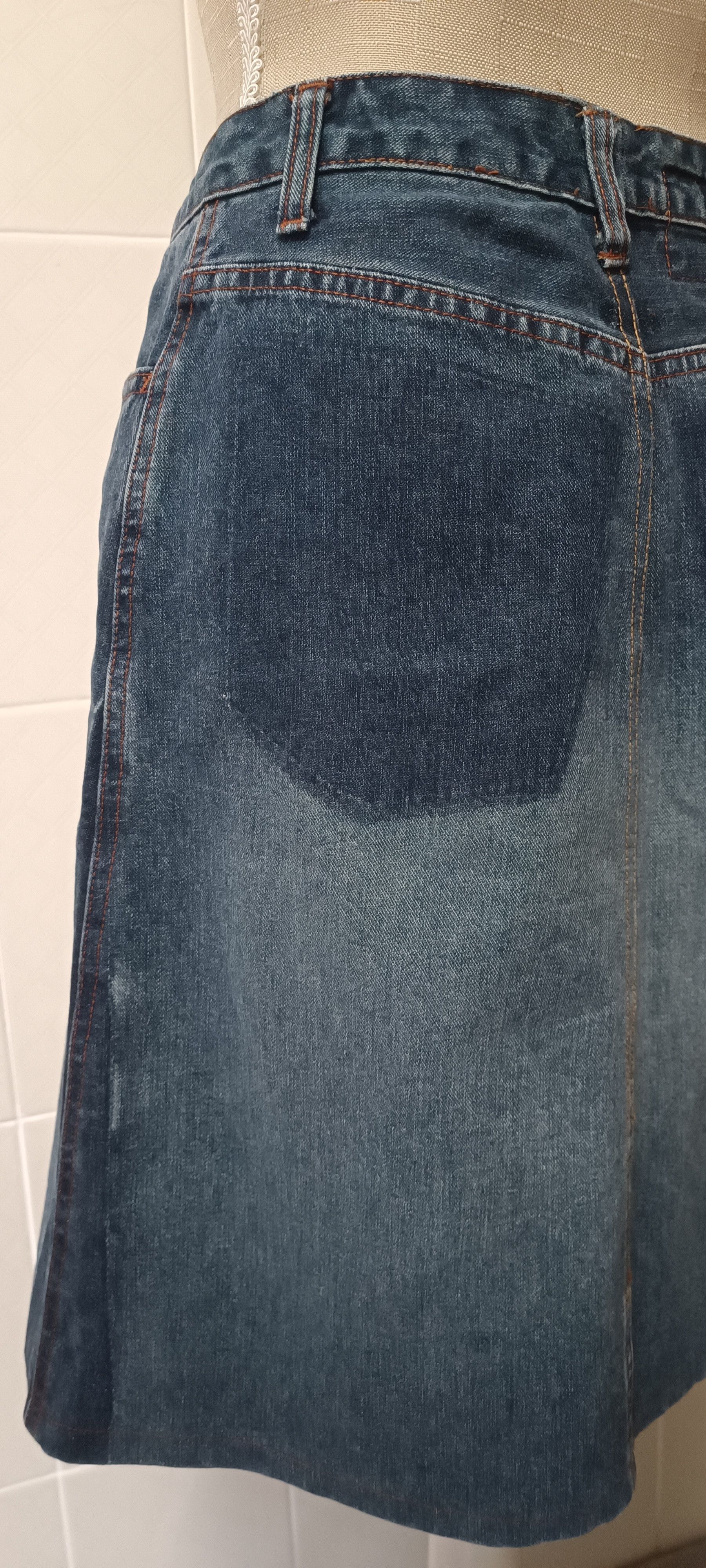 Jean Paul Gaultier Trapezoidal midi denim skirt Size 27" / US 4 / IT 40 - 12 Thumbnail