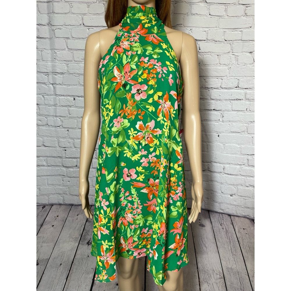vince camuto green floral dress Vince Camuto Floral Halter Dress RS 29