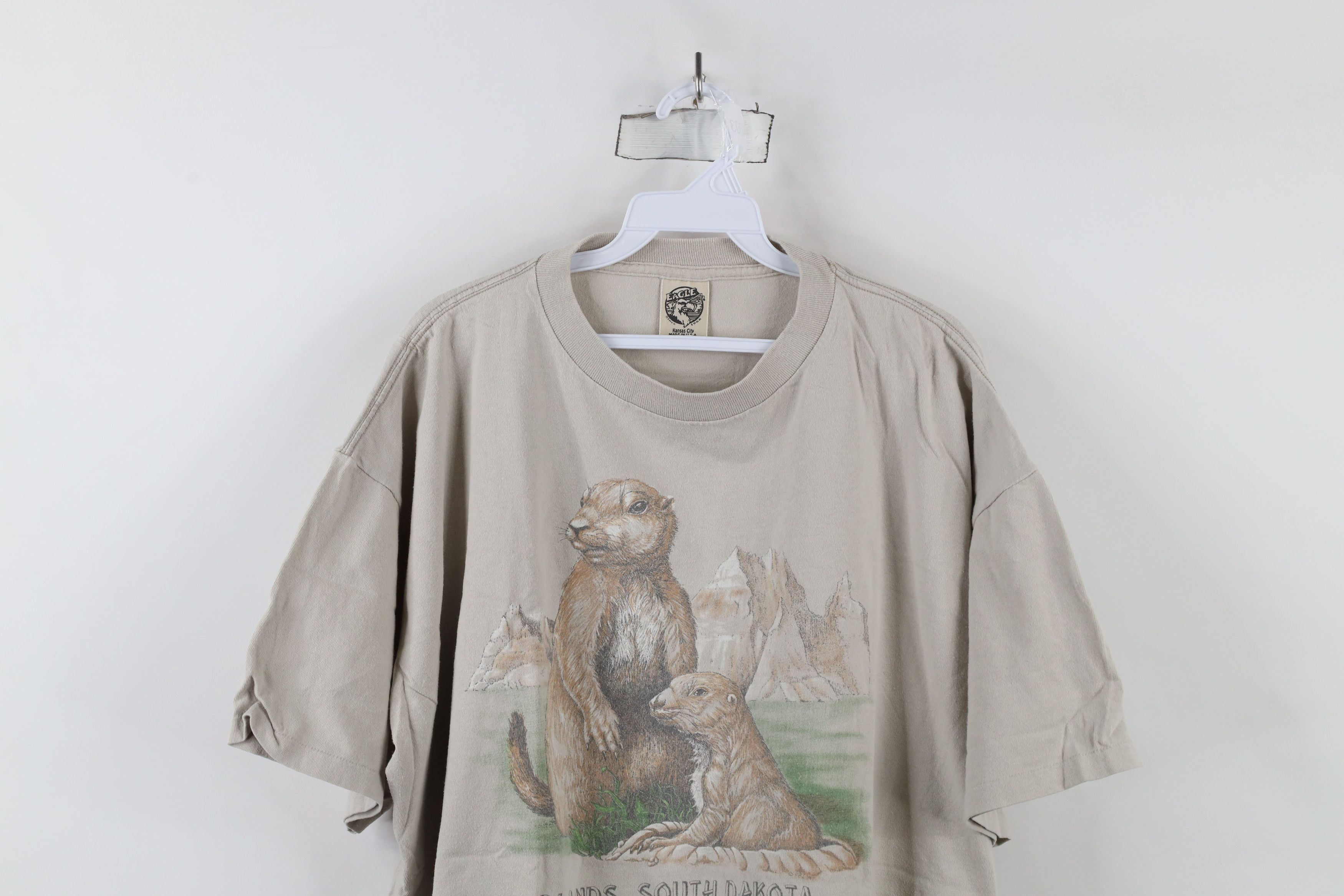 Vintage Vintage 90s Streetwear Badlands Prairie Dog T-Shirt USA Size US XXL / EU 58 / 5 - 2 Thumbnail