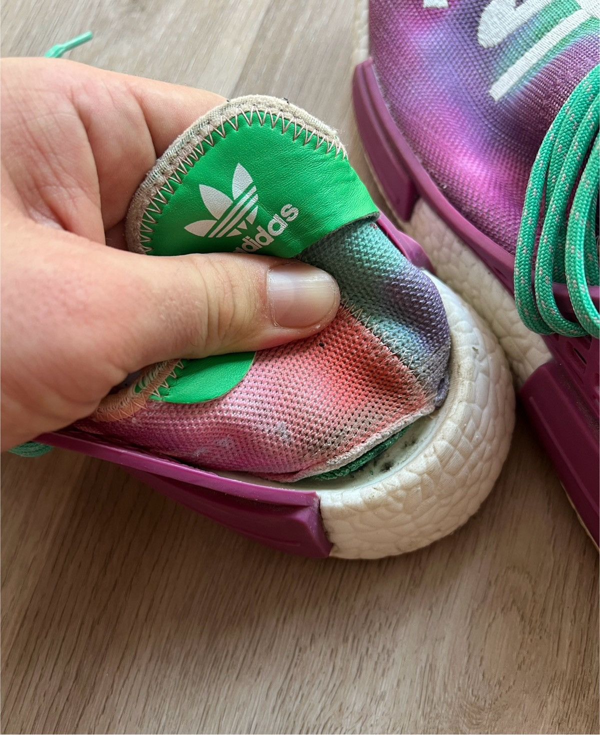 Adidas × Pharrell Pharrell Adidas NMD Human Race Trail Holi Festival Sneakers Size US 12 / EU 45 - 11 Thumbnail