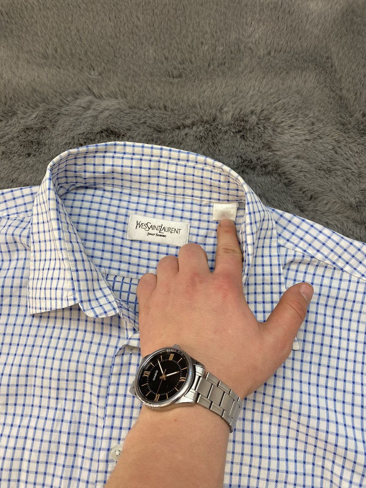 Flannel × Yves Saint Laurent Shirts YSL Yves Saint Laurent style by Travis Scott Xl Size US XL / EU 56 / 4 - 6 Thumbnail
