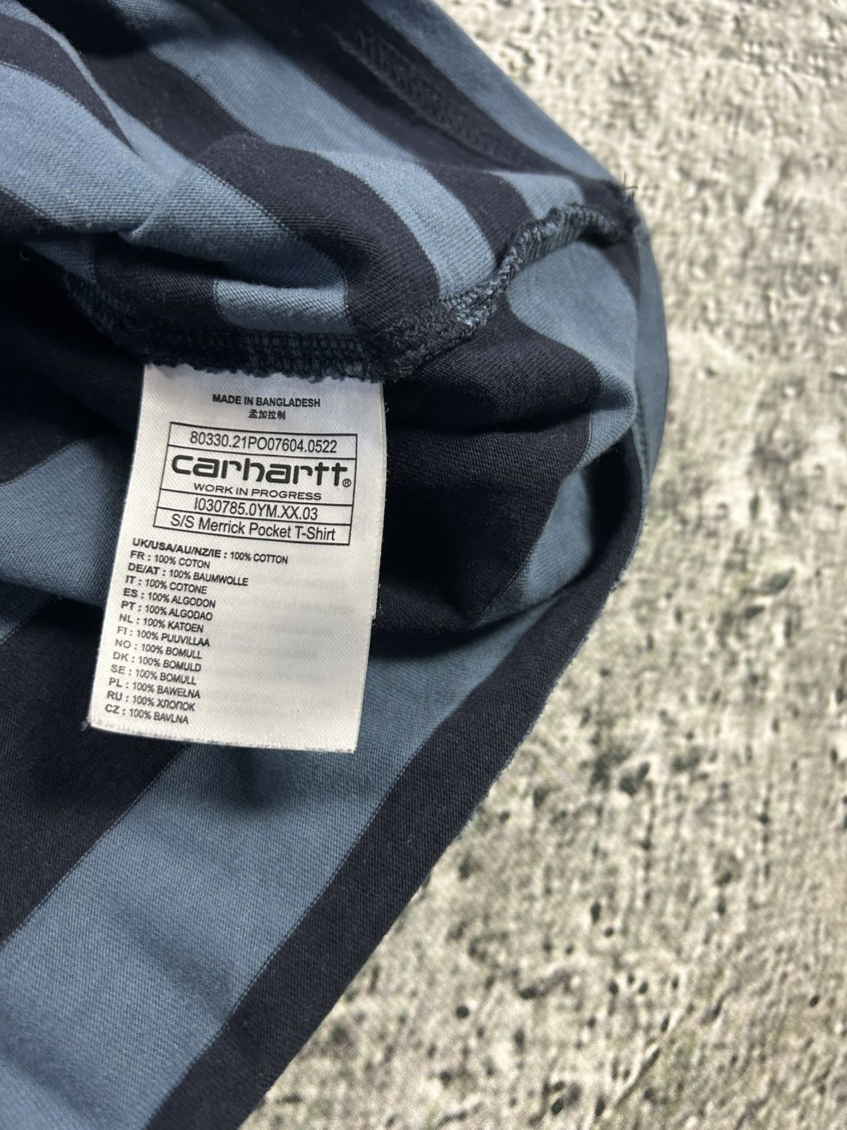 Carhartt Carhartt S/S Merrick Pocket T-shirt striped navy blue Size US XL / EU 56 / 4 - 4 Thumbnail