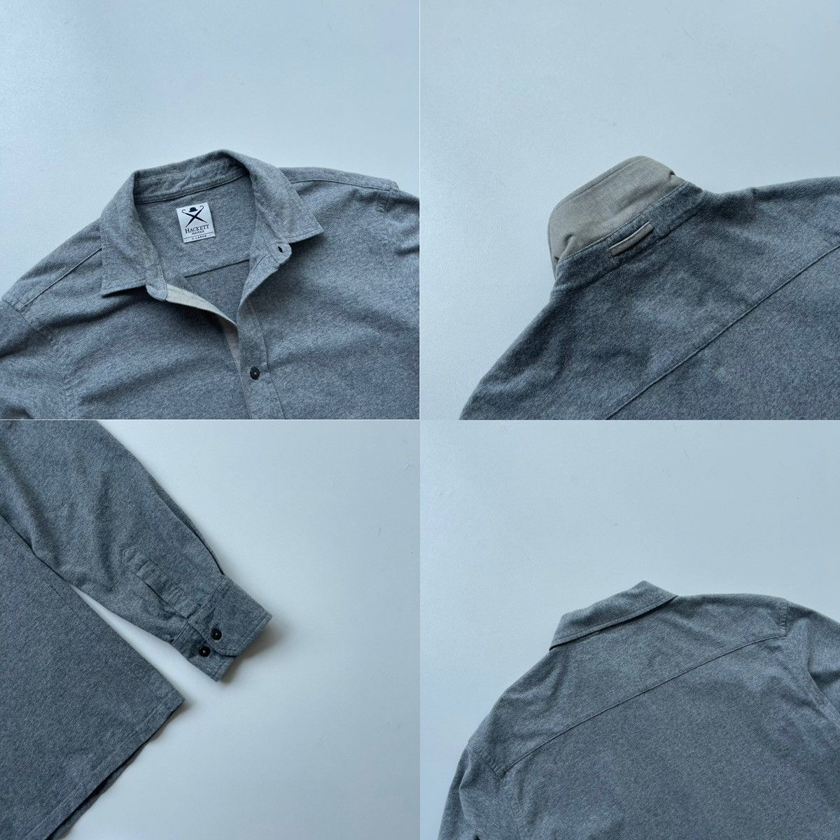 Hackett Hackett London Mayfair Balfour Cotton Button Ups Shirt Grey Size US XL / EU 56 / 4 - 5 Thumbnail