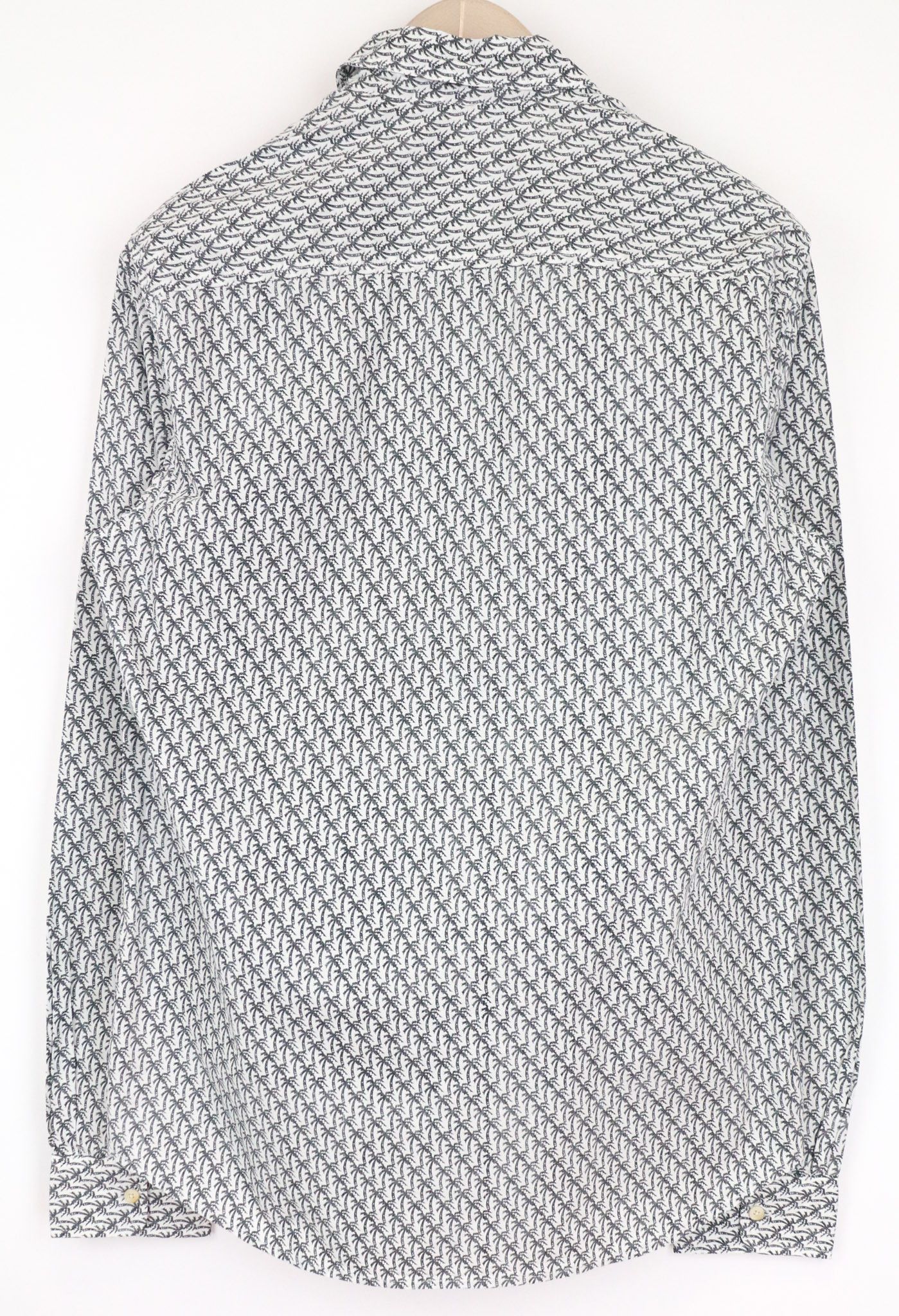 Scotch & Soda AMS COUTURE M Grey White Palm Cotton Shirt 75811 Size US M / EU 48-50 / 2 - 2 Thumbnail