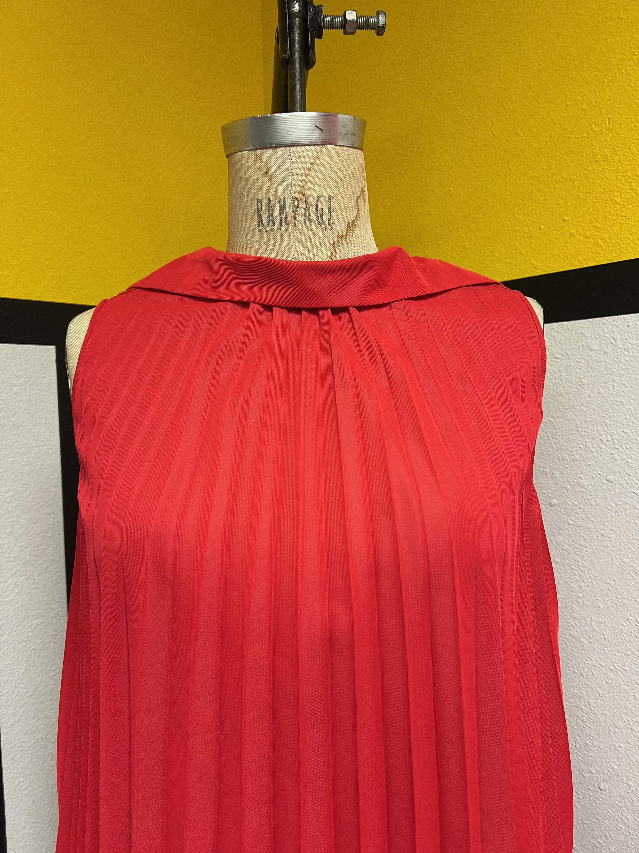 Other EUC Vintage 1960s Accordion Pleat Tetoron Shift Dress Small Size S / US 4 / IT 40 - 3 Thumbnail