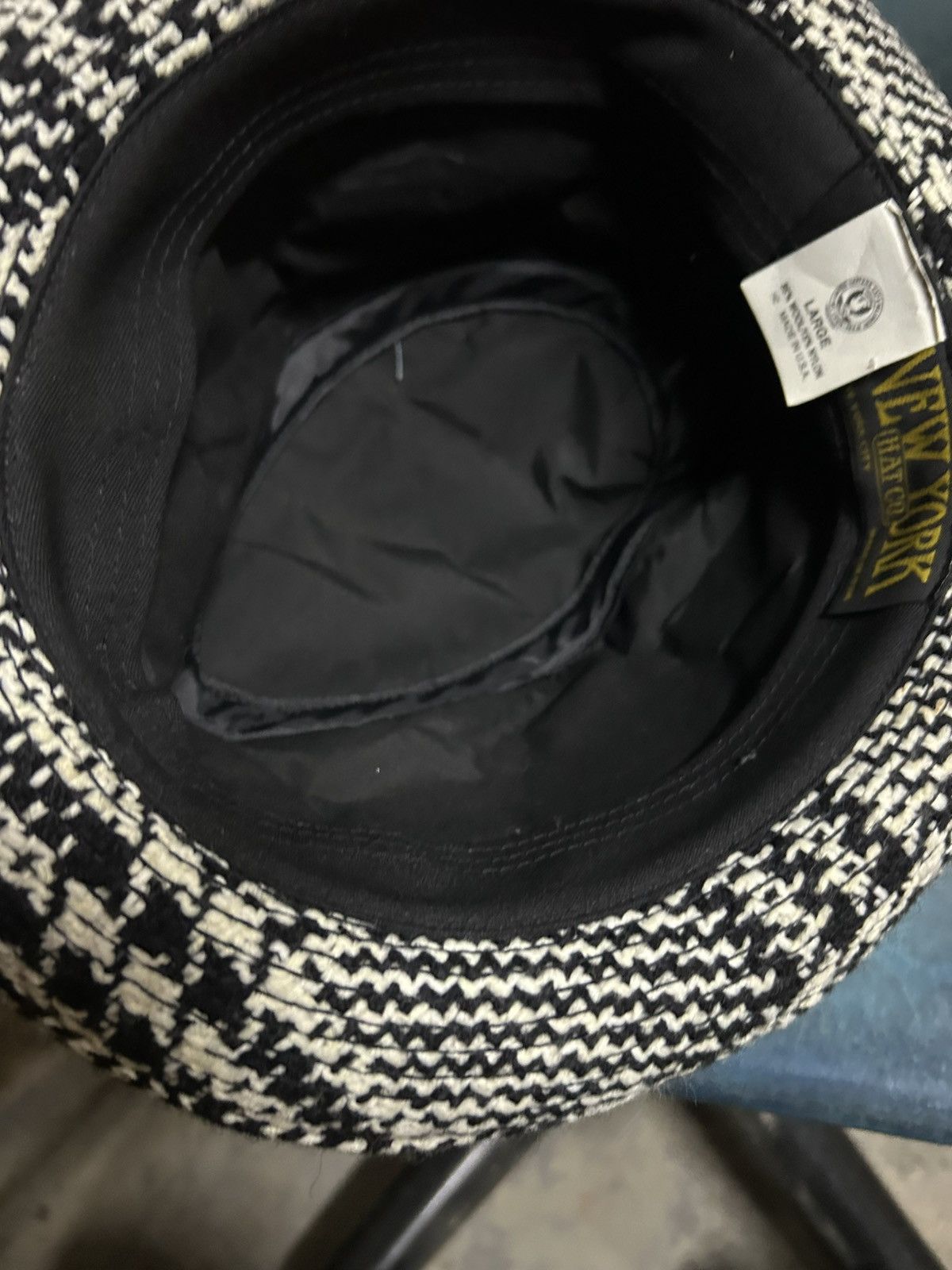 Vintage New York Hat Co. Wool Blend Houndstooth Pork Pie Hat Size ONE SIZE - 10 Thumbnail