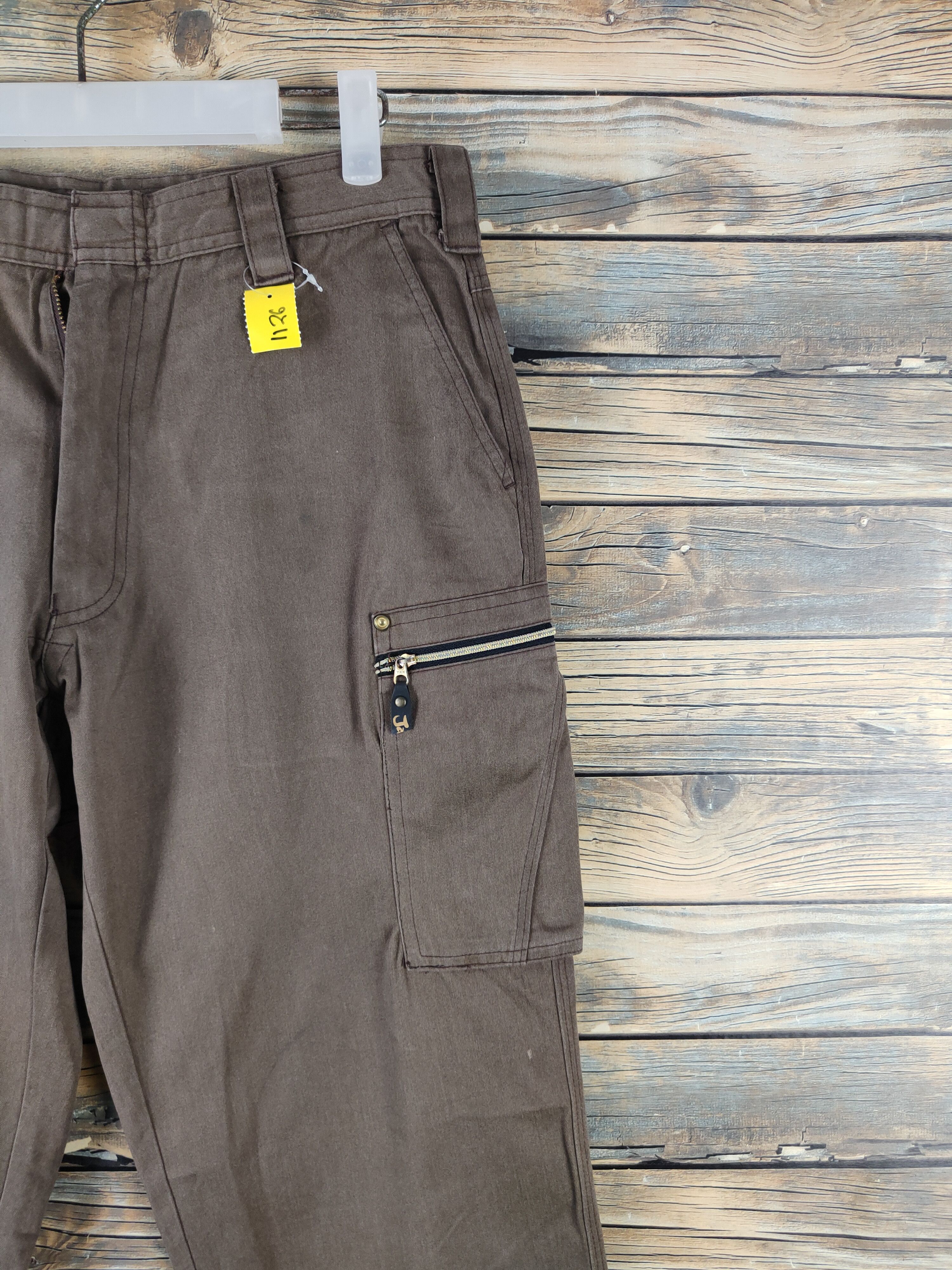 Japanese Brand DL Jichodo-Jawin Brown Multipocket Cargo Pants #1126 Size US 31 - 6 Thumbnail