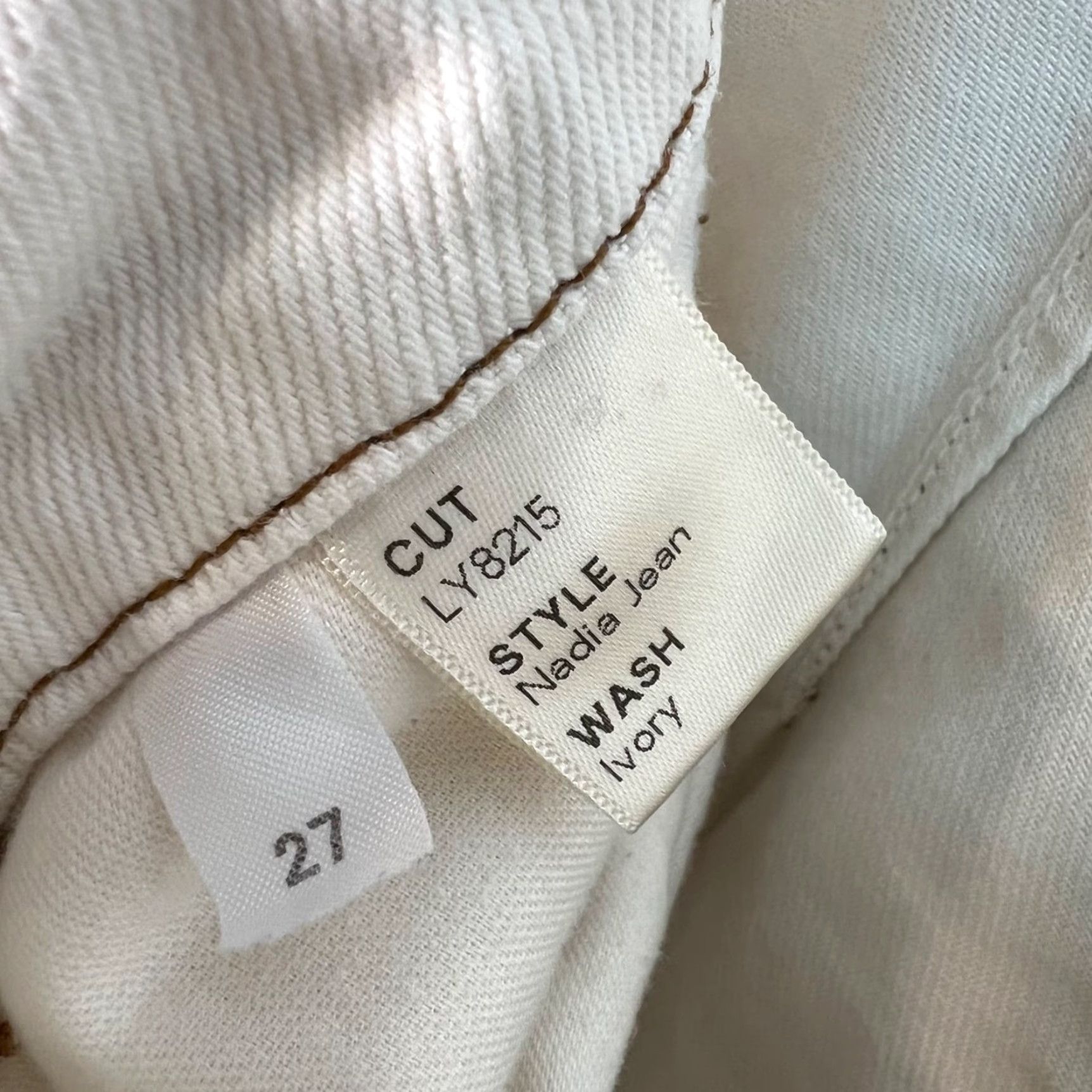 Reformation Reformation Jeans Women 27 Ivory Denim High-Waisted Straight 5-Pocket Size 27" / US 4 / IT 40 - 5 Thumbnail