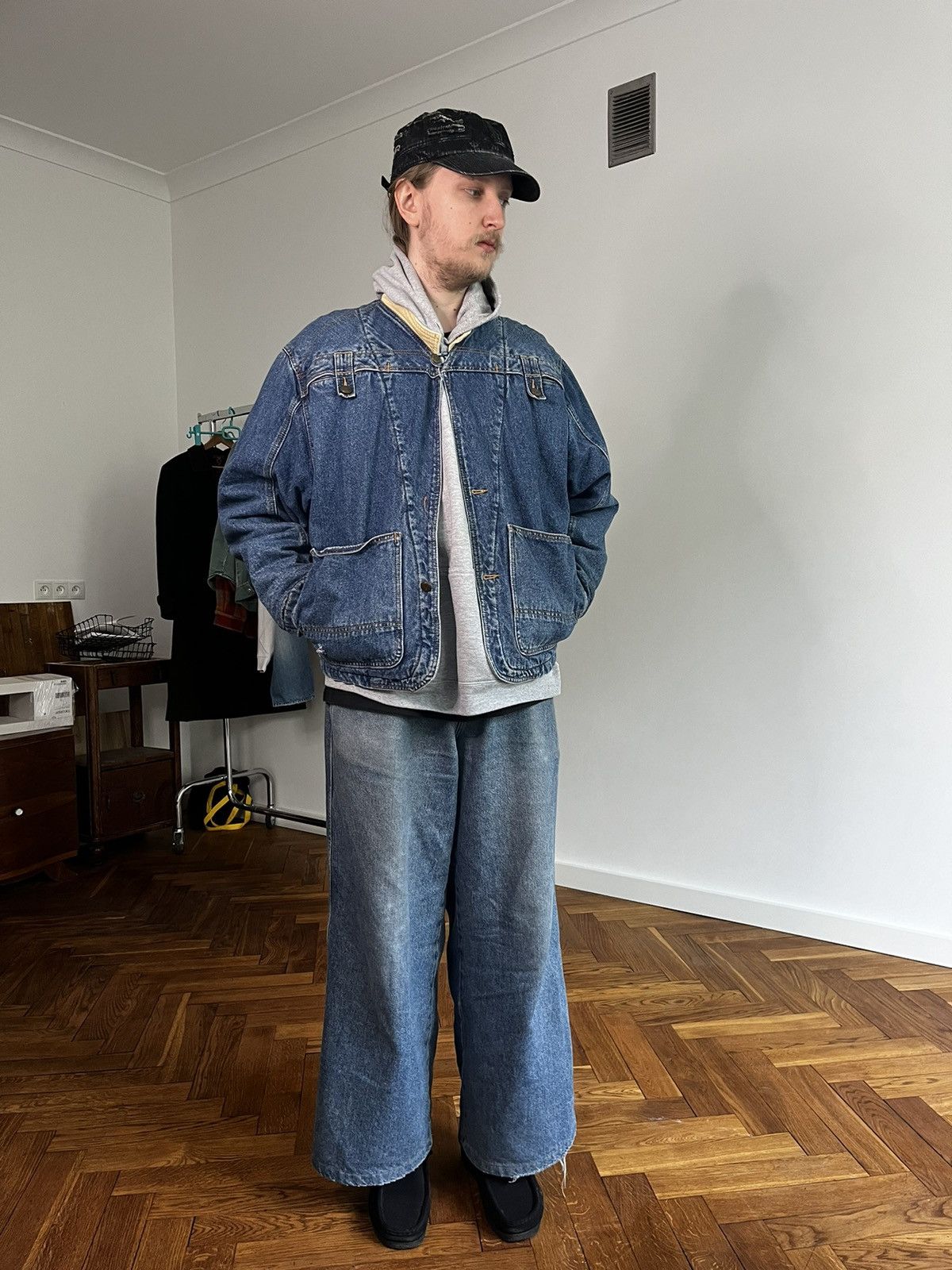 image of Marithe Francois Girbaud Marithe Francois Gibraud 80's Faded Denim Jacket Gorpcore VTG in Navy (Siz