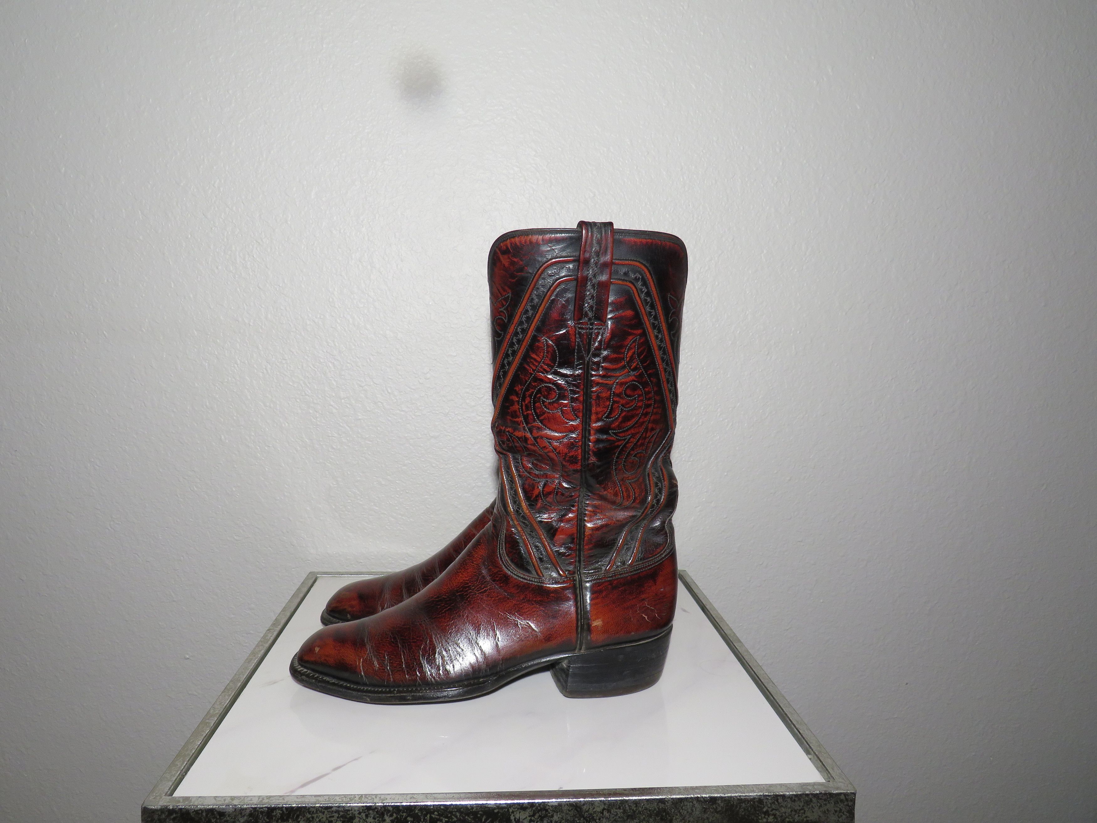 Lucchese Lucchese Boots Black Cherry Handmade Texas USA (Men’s) Size US 8 / EU 41 - 3 Thumbnail