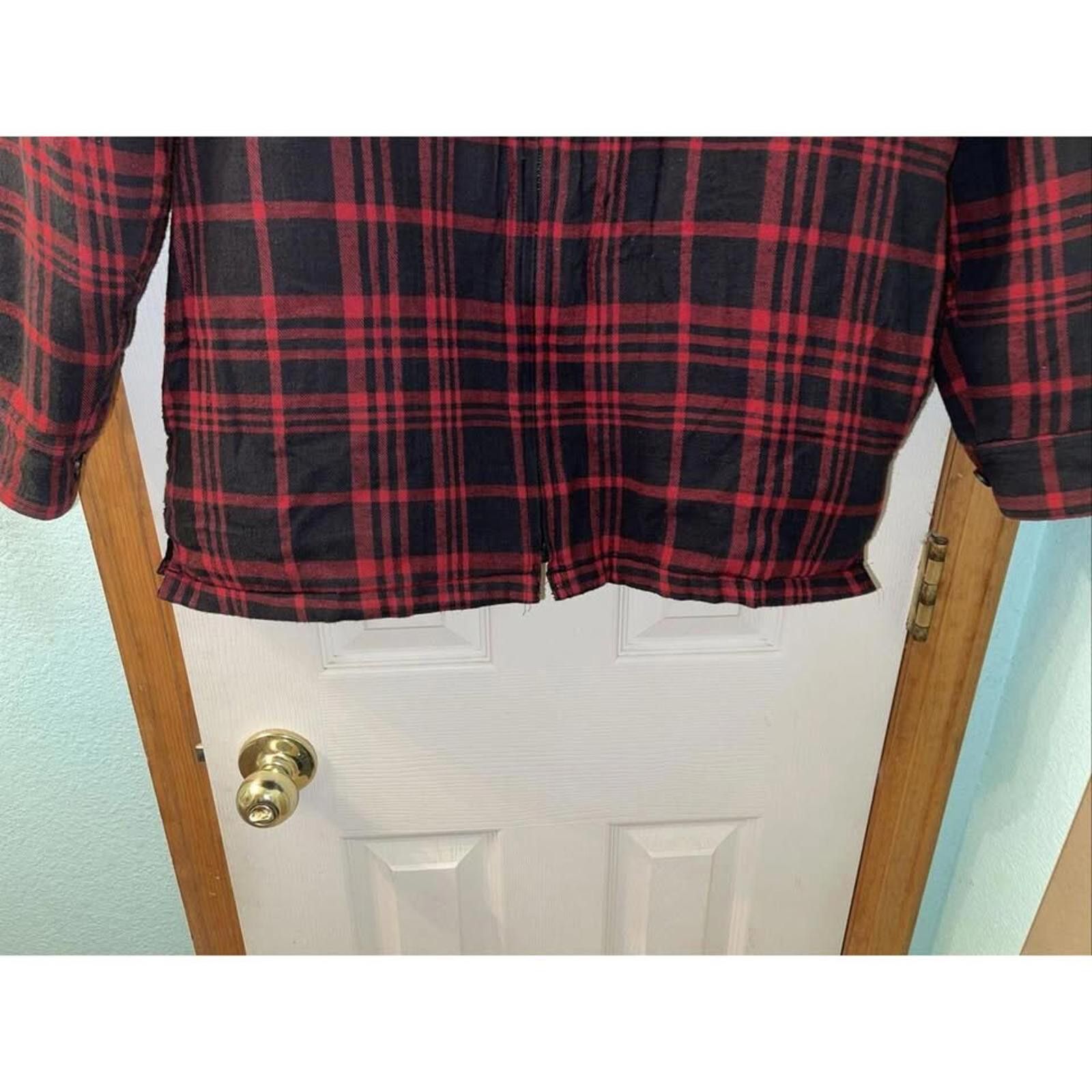 Other Puritan Men’s Red and Black Plaid Jacket with Hood Size US S / EU 44-46 / 1 - 5 Thumbnail