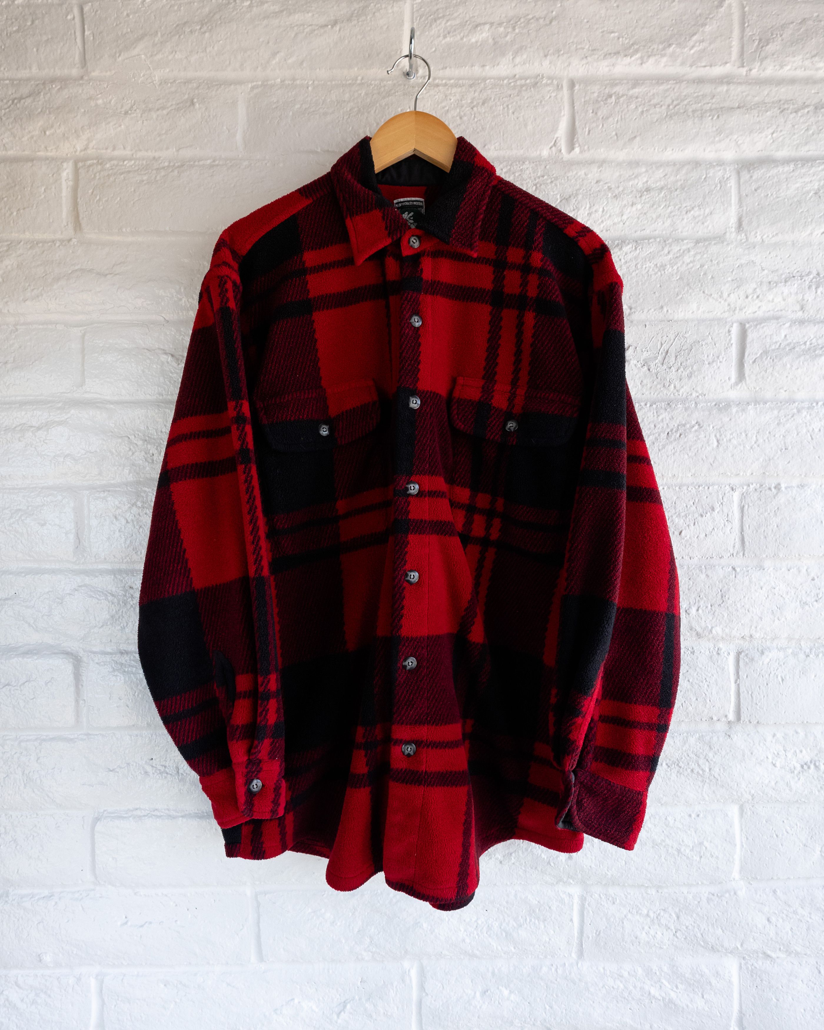 Vintage Vintage Soccer Rugby Gear Red Buffalo Plaid Fleece Flannel Size US M / EU 48-50 / 2 - 1 Thumbnail