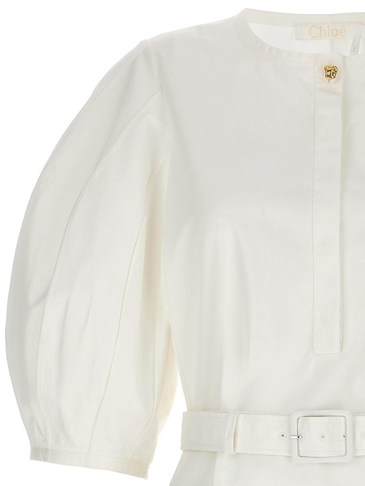 Chloe o1loc1c10425 Belted Dress in Buttercream Size S / US 4 / IT 40 - 3 Thumbnail