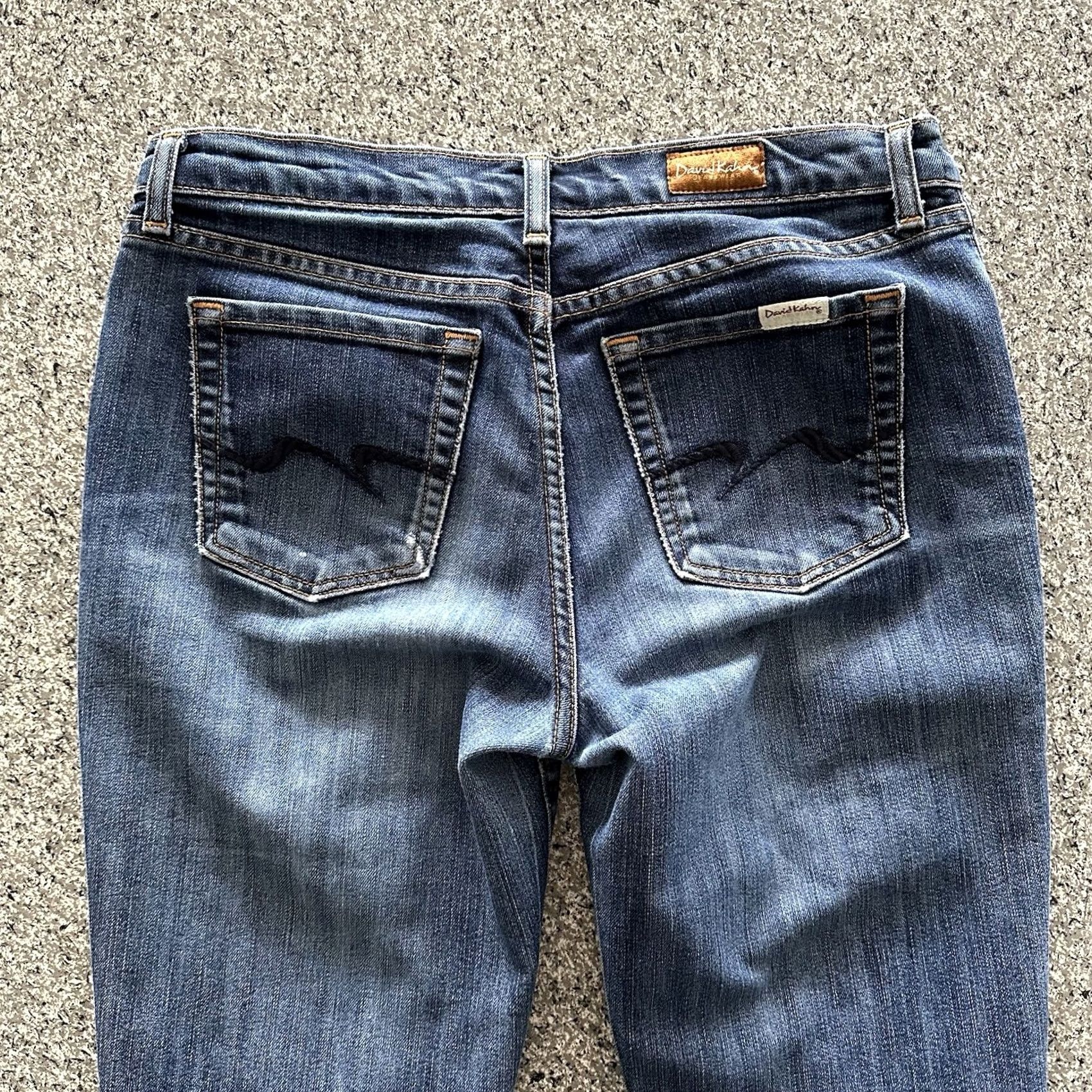Vintage David Kahn Straight Jeans Women’s 8 Distressed Mid Blue Denim 32x33 USA Tradi tion: Jeans Womens XS-? Size 24" / US 00 / IT 34 - 5 Thumbnail