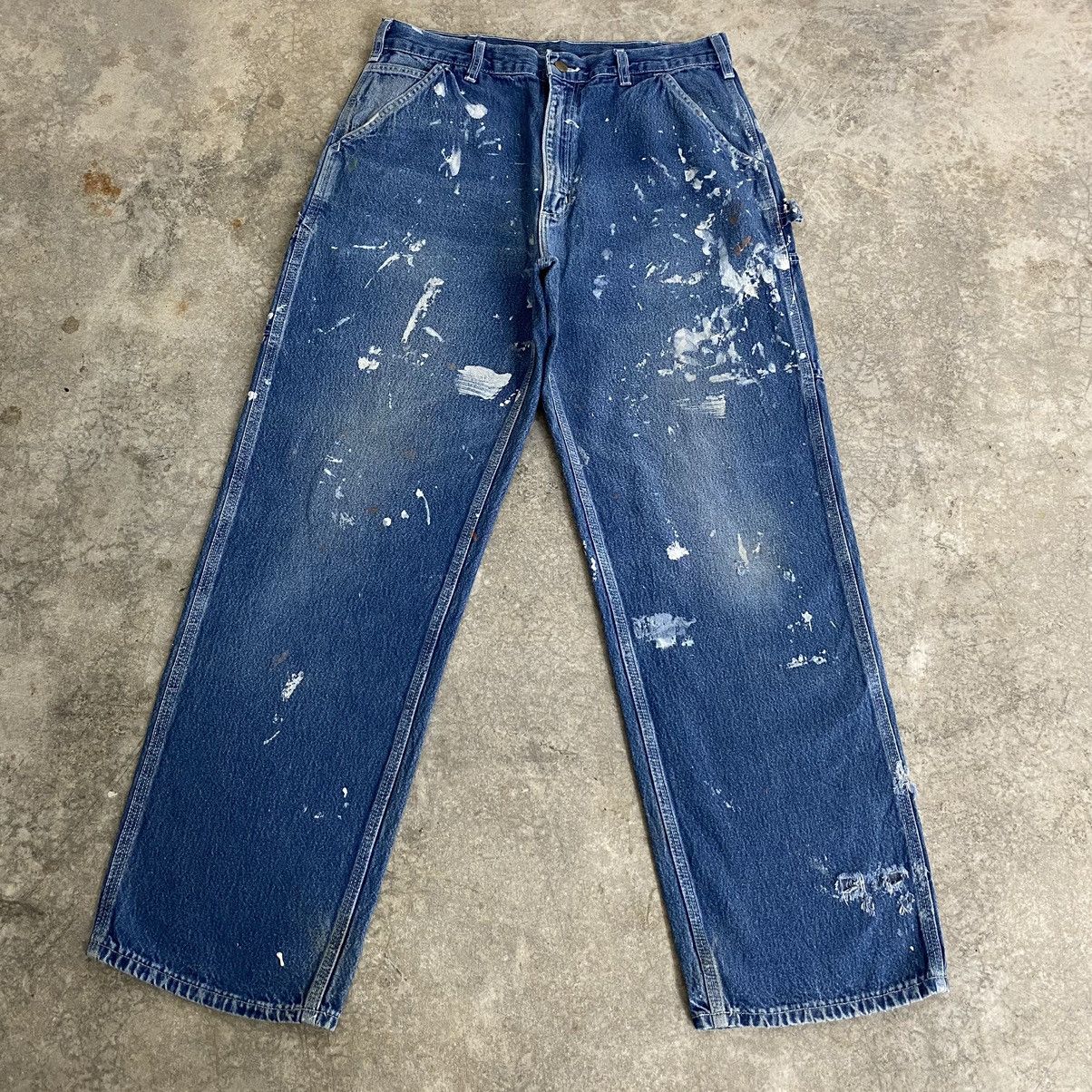 Carhartt Vintage Carhartt Splatter Ripped Carpenter Work Pants Size US 34 / EU 50 - 1 Thumbnail