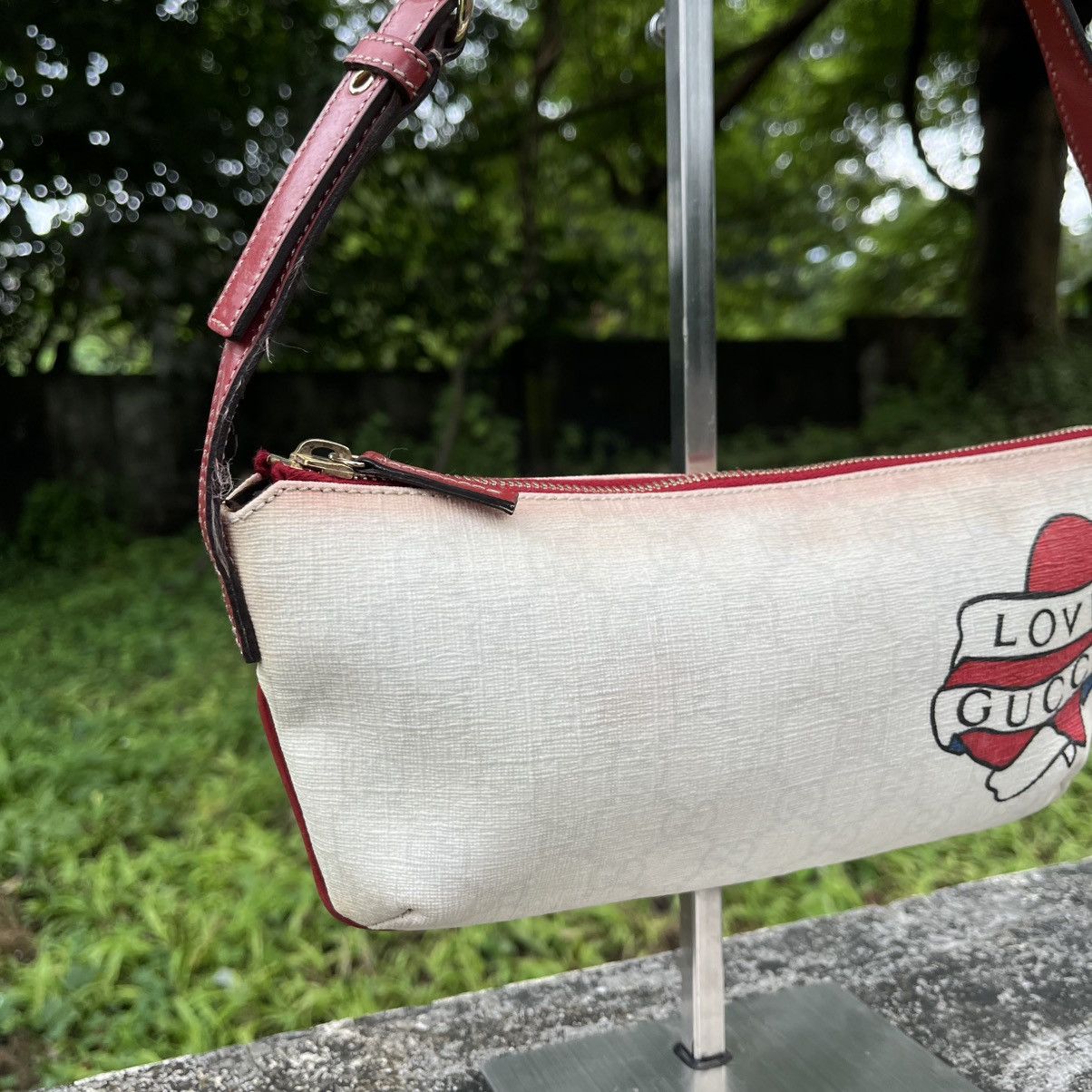 Gucci Gucci “Love Gucci” Heart Tattoo Monogram Canvas Shoulder Bag Size ONE SIZE - 4 Thumbnail