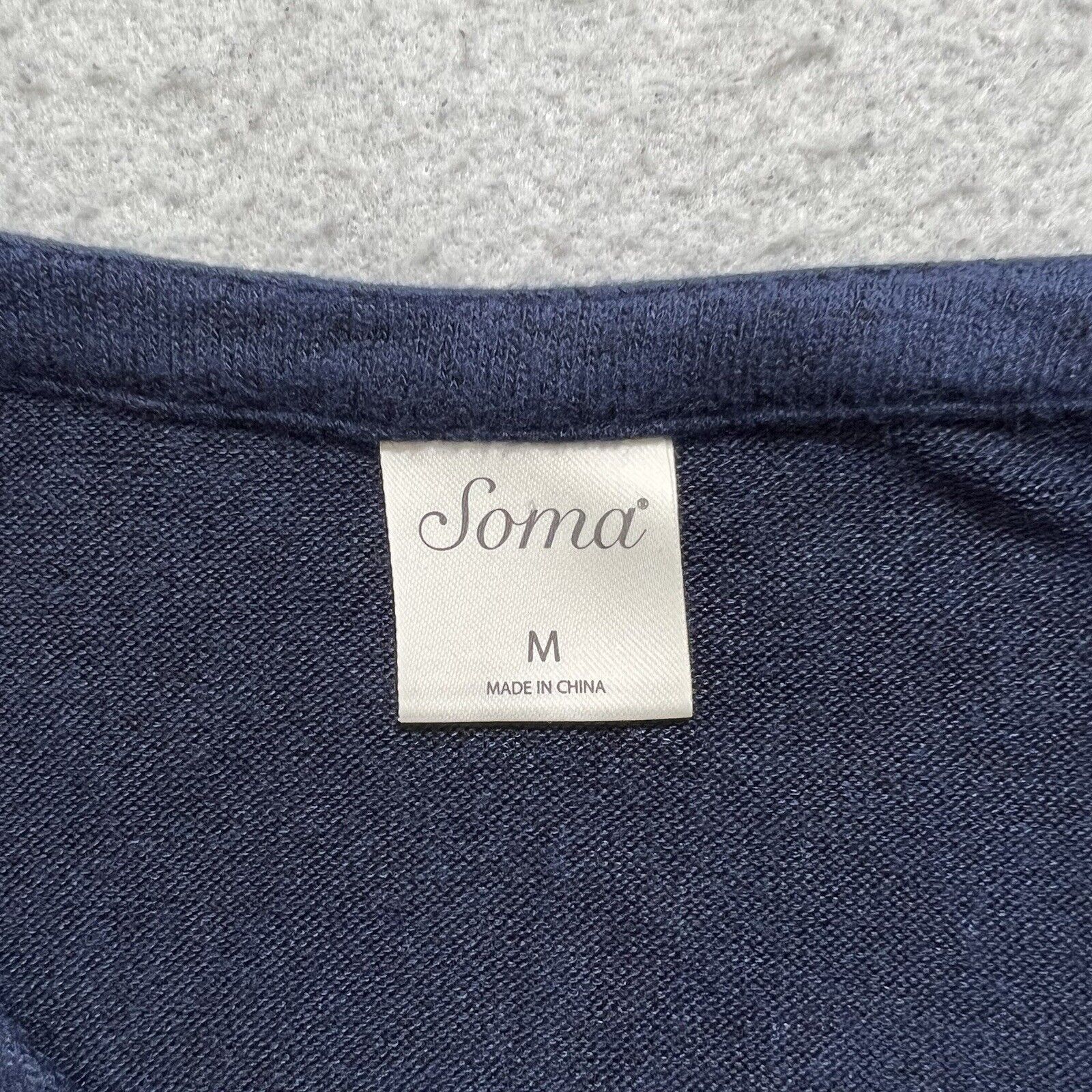 Other SOMA Henley V Neck Blue Lightweight Sweater Pullover Size M / US 6-8 / IT 42-44 - 3 Thumbnail