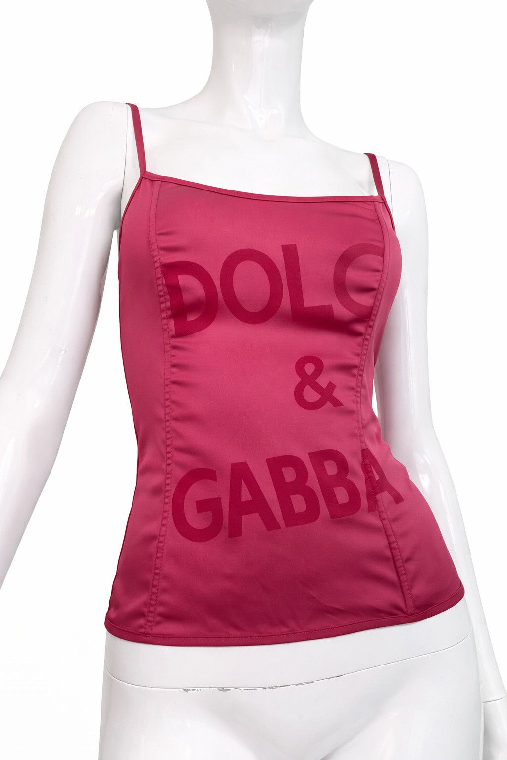 Dolce & Gabbana D&G Pink Logo Text Corset Top Bustier