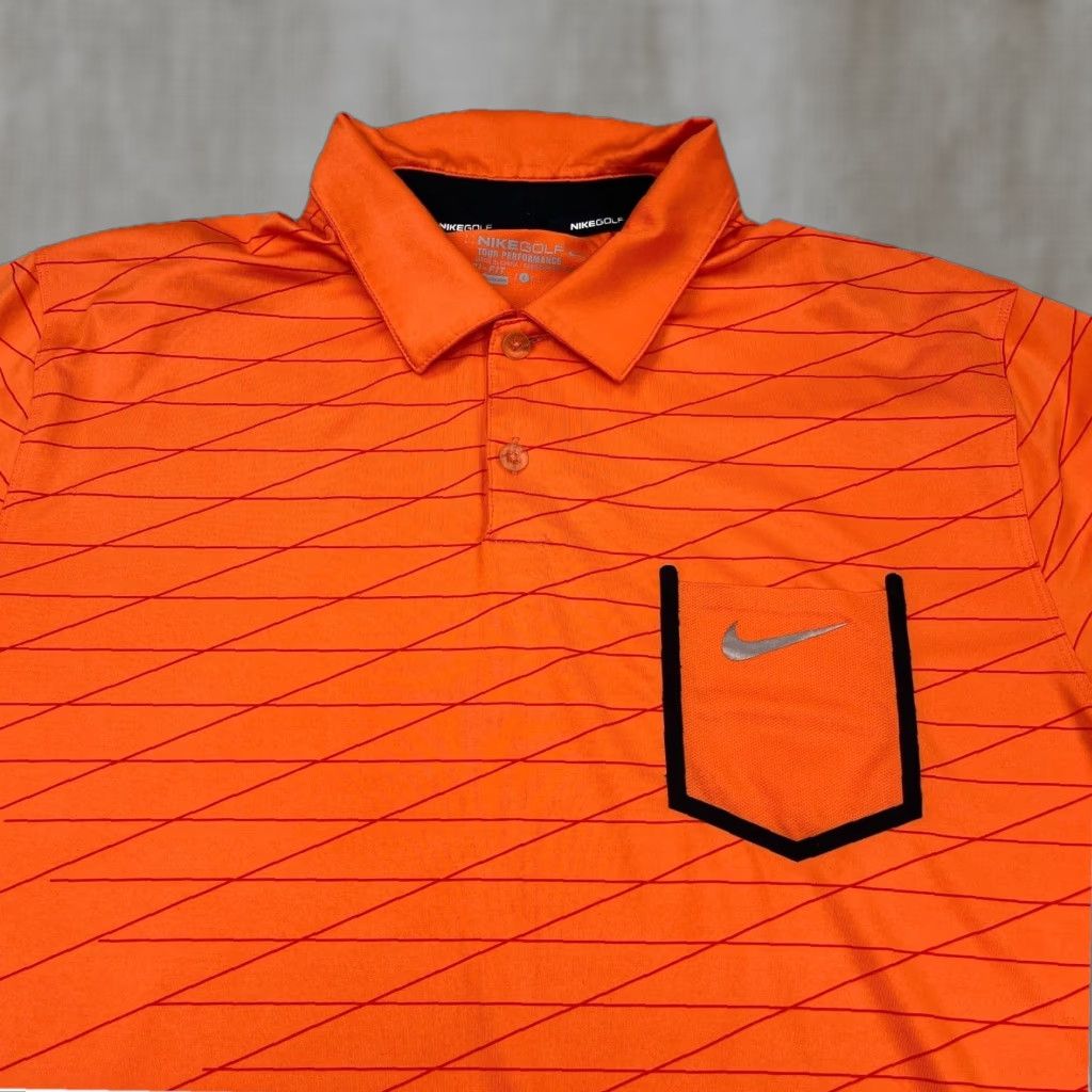 Nike Nike Polo Shirt Men L Orange Dri Fit Tour Performance Golf Pocket Geometric Size US L / EU 52-54 / 3 - 1 Thumbnail