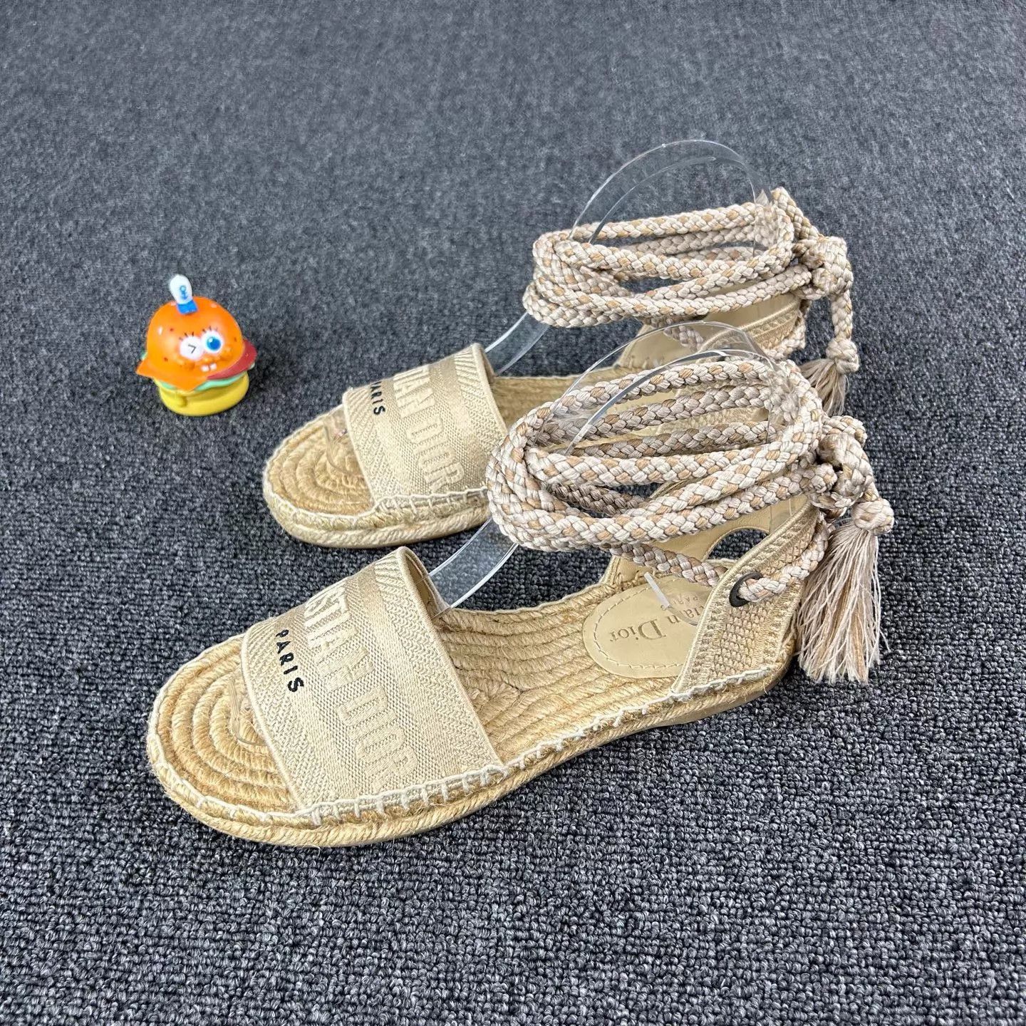 Dior Dior Women's Woven Straw Logo Sandals 36 EU Size US 5.5 / IT 35.5 - 1 Thumbnail
