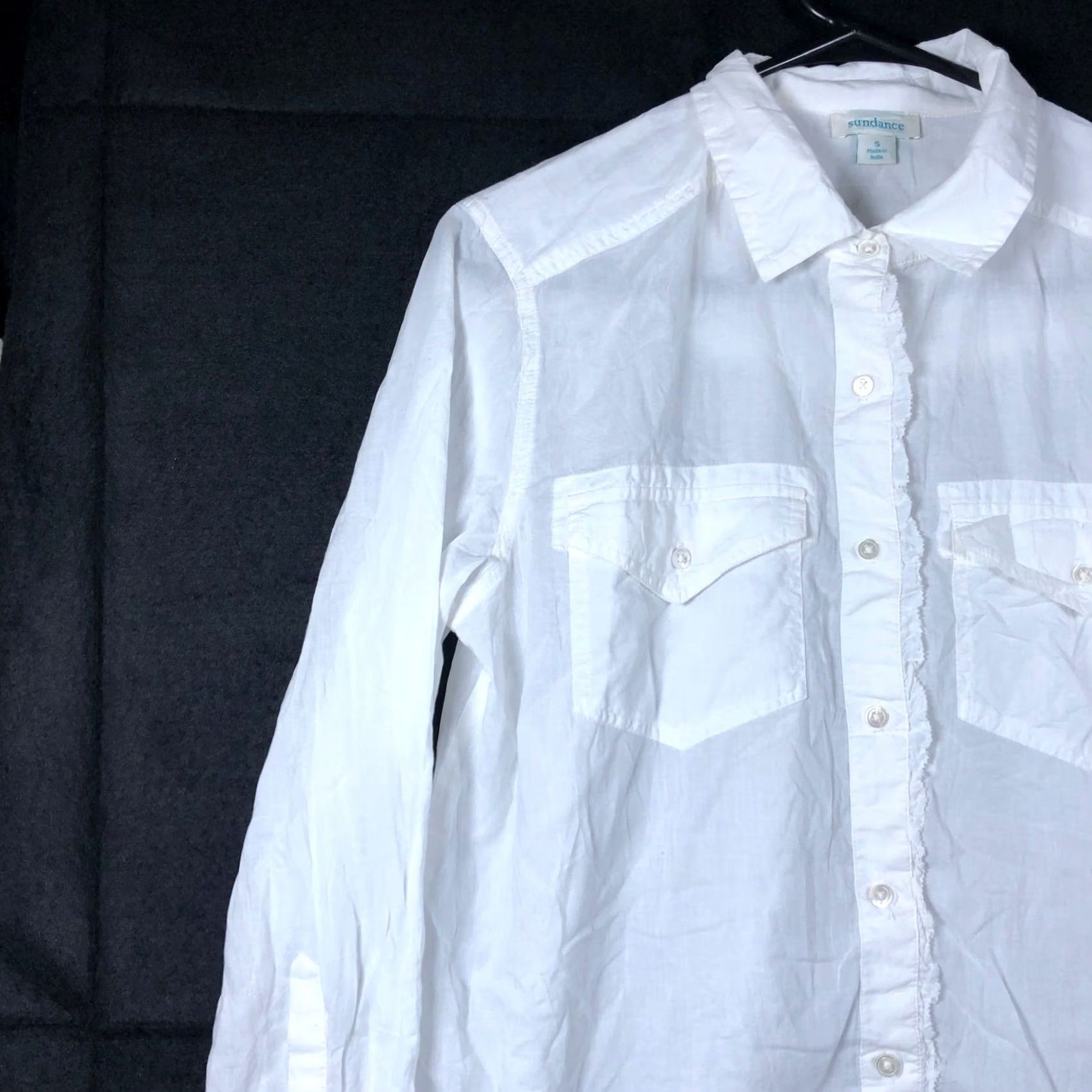 Vintage Sundance White Collared Button-Down Long Sleeve 100% Cotton S Women’s Blouse Size S / US 4 / IT 40 - 4 Thumbnail