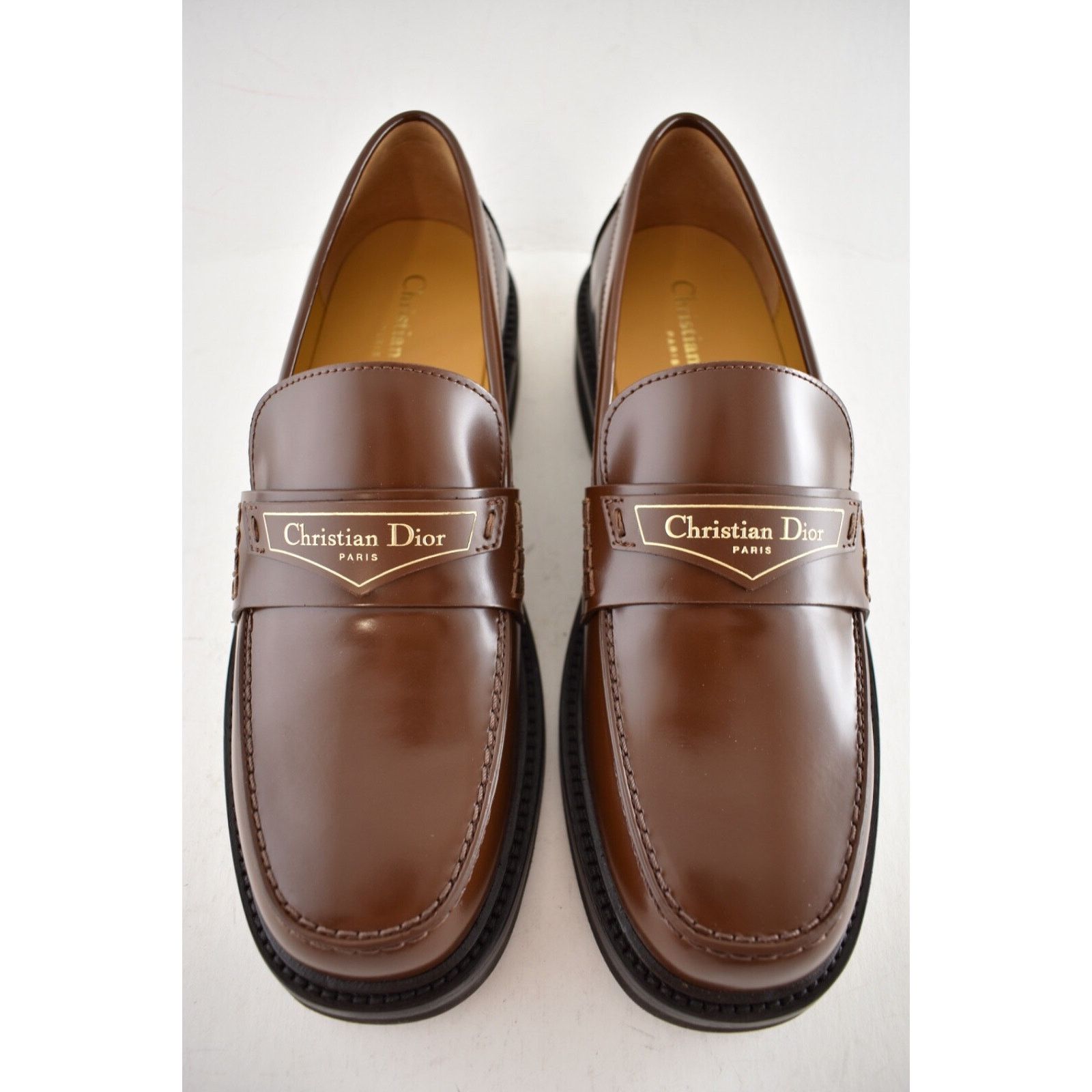 Dior Dior Boy Amber Brown Brushed Calfskin Leather Gold Logo Size US 9 / IT 39 - 5 Thumbnail
