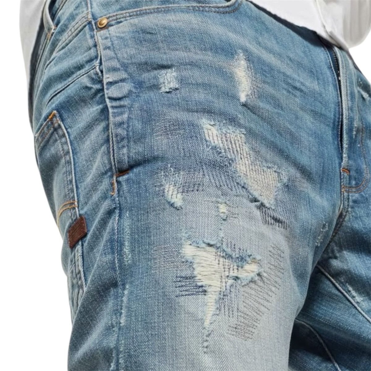 G-Star G-Star RAW D-Staq 3D Slim Jeans 36x32 Distressed 40" Waist Size US 36 / EU 52 - 13 Thumbnail