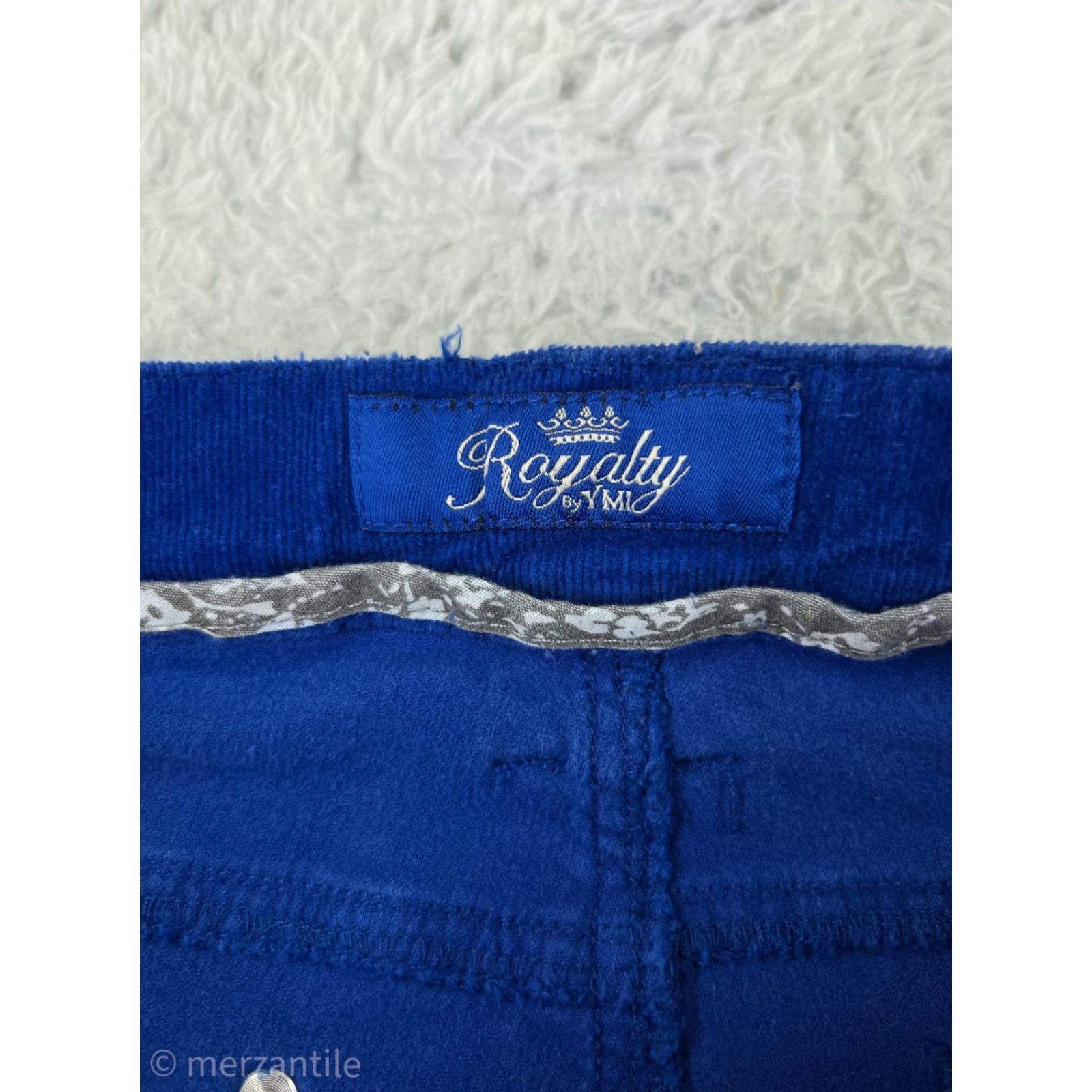 Vintage YMI Pants Womens 14 Blue Corduroy Cotton Blend Straight Leg Fleur De Lis Shirt Size 30" / US 8 / IT 44 - 4 Thumbnail