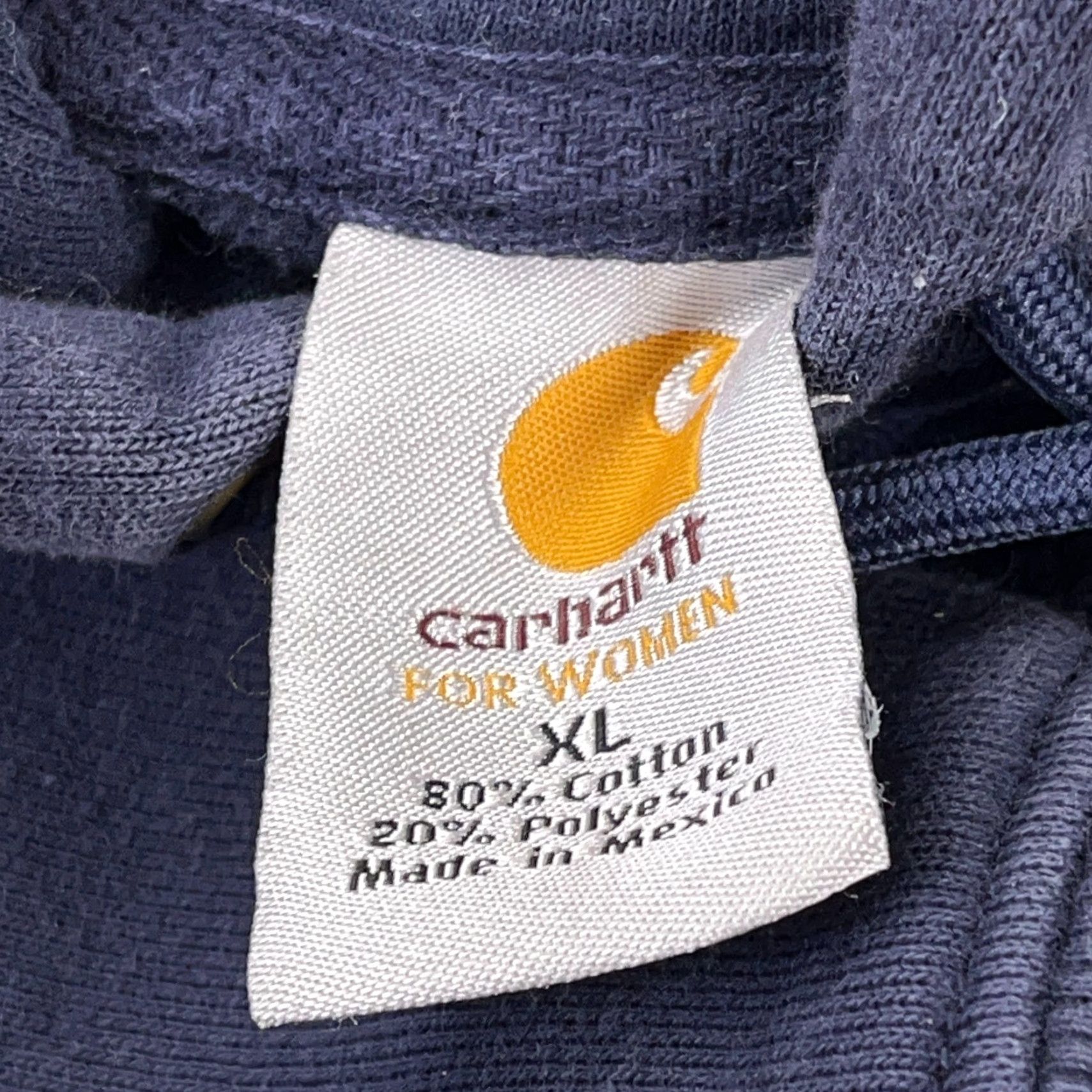 Carhartt VINTAGE Carhartt Hoodie Women XL Blue Sweatshirt Faded Navy 2000s Logo Pockets Hooded All Seasons Lightweight Pullover Casual Workwear Activewear Size XL / US 12-14 / IT 48-50 - 7 Thumbnail