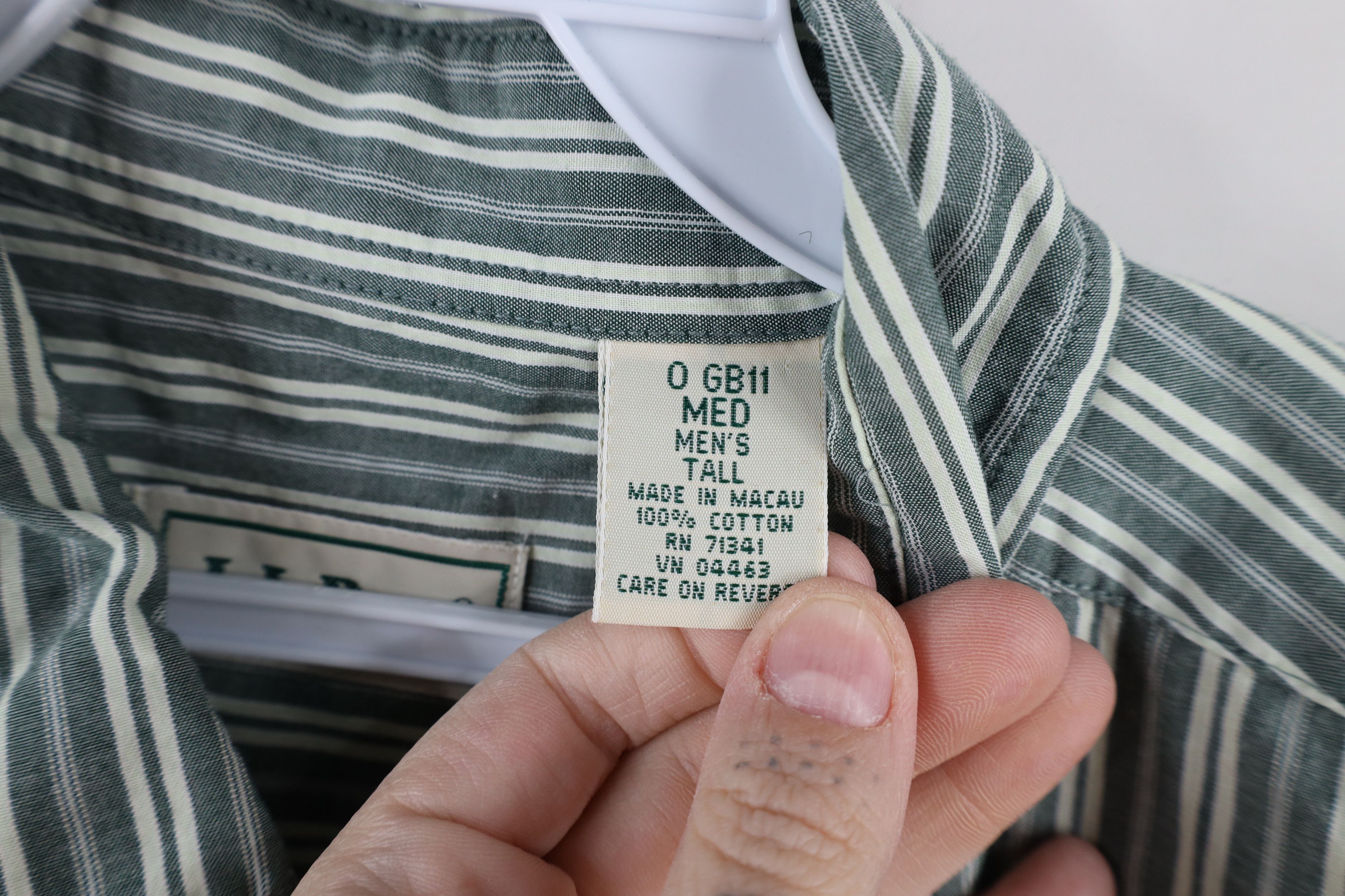 L.L. Bean × Vintage Vintage 90s LL Bean Striped Short Sleeve Button Down Shirt Size US M / EU 48-50 / 2 - 7 Thumbnail